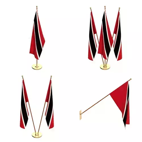 Trinidad And Tobago Flag Pack 3D model