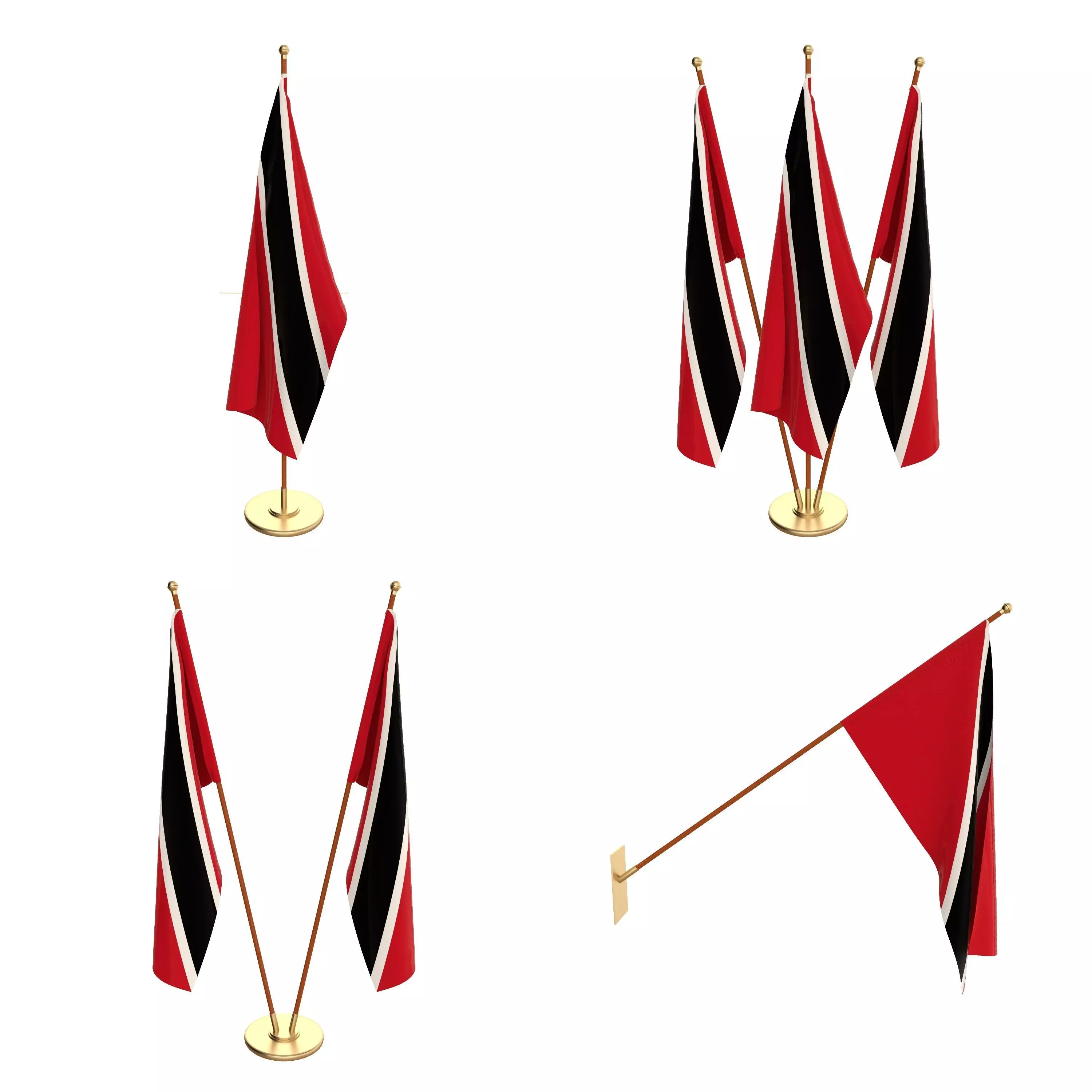 Trinidad And Tobago Flag Pack 3D model_0
