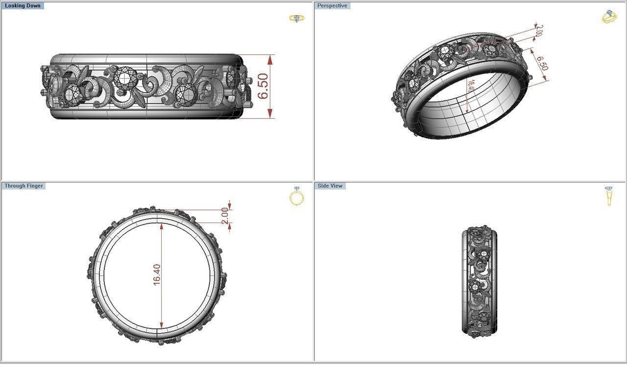 Ring with namel 3D print model_2