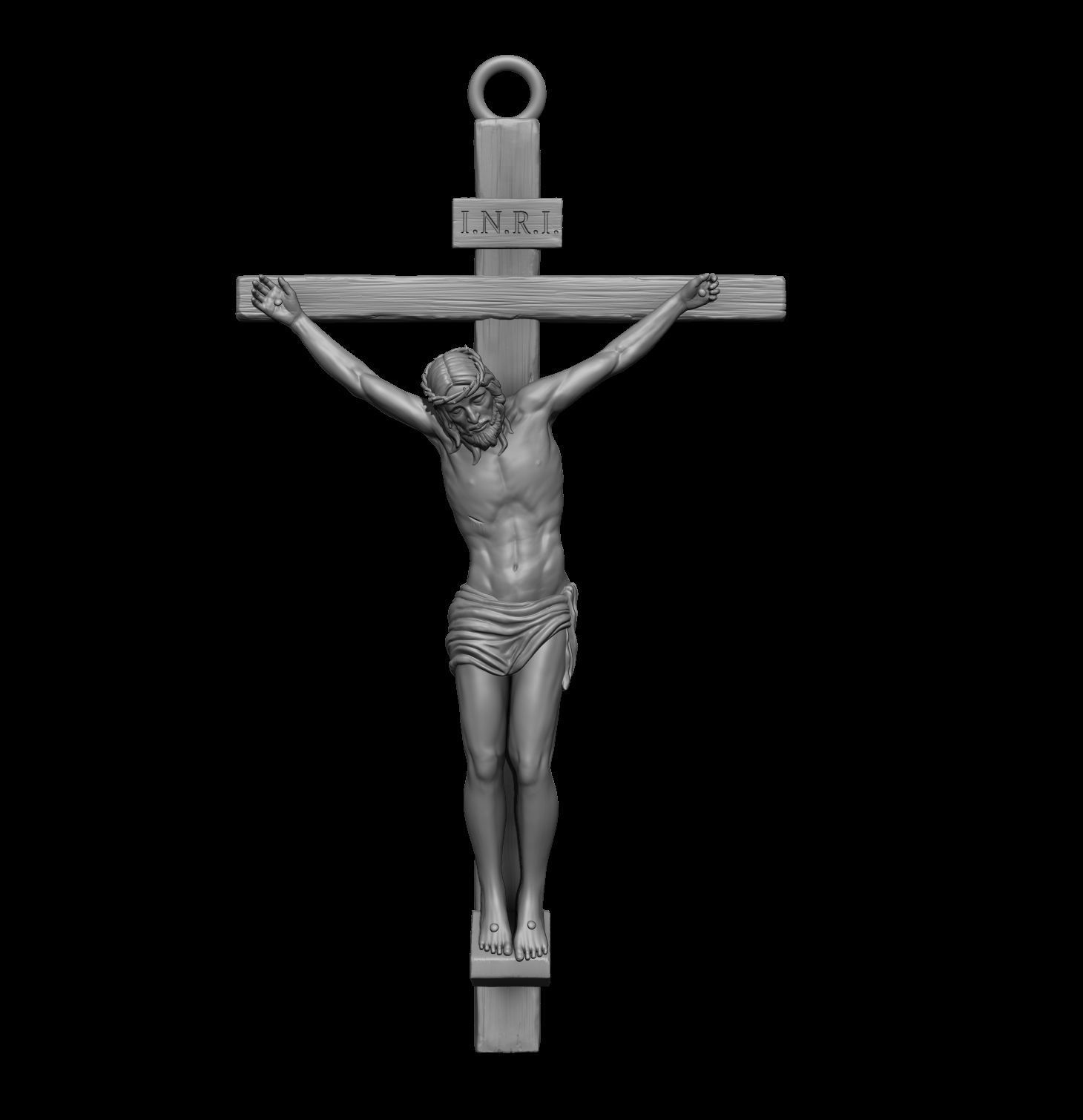 Jesus Cross Pendant 3D print model_1