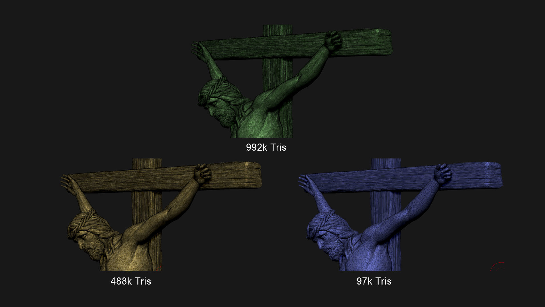 Jesus Cross Pendant 3D print model_6