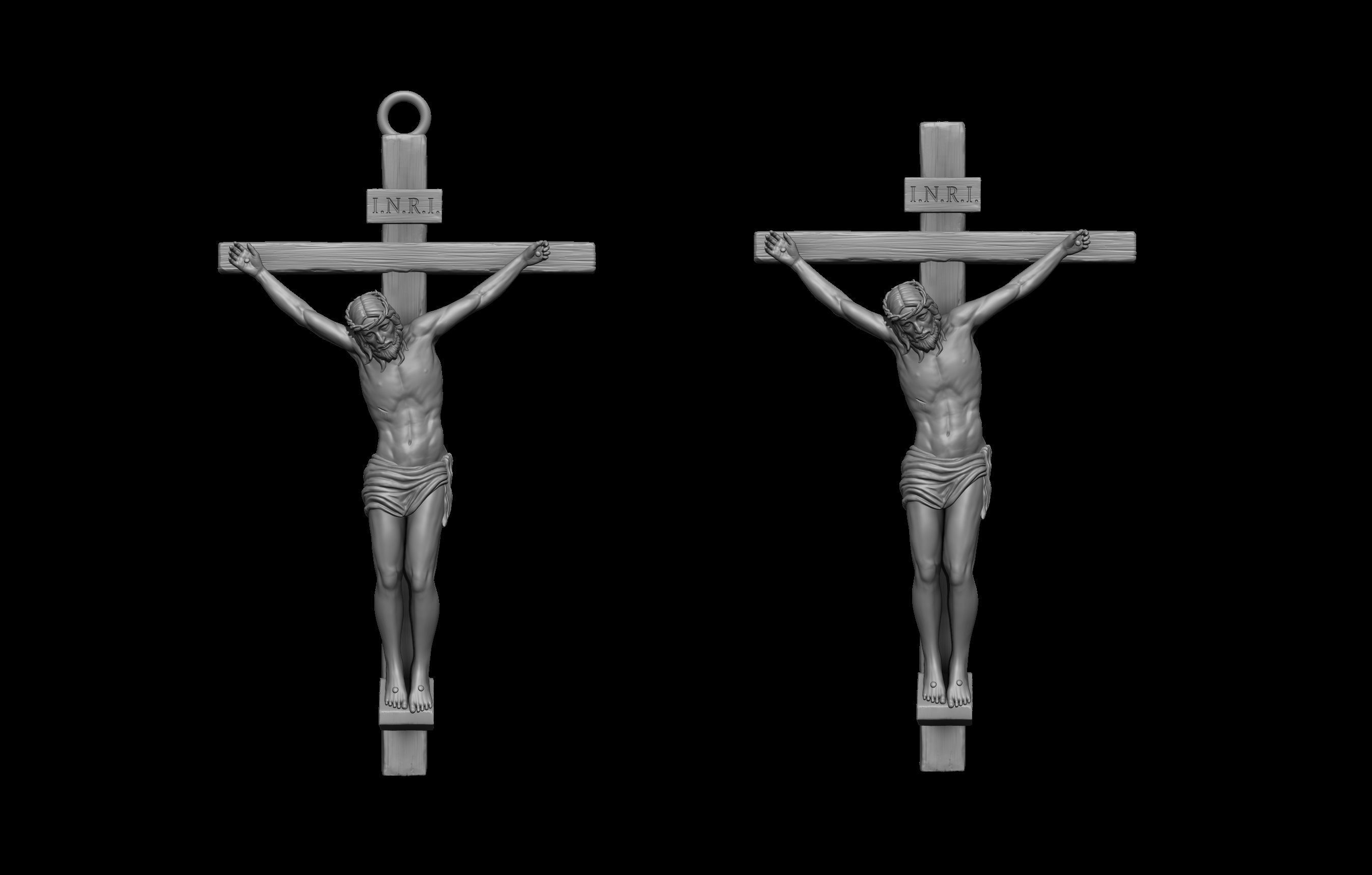 Jesus Cross Pendant 3D print model_2