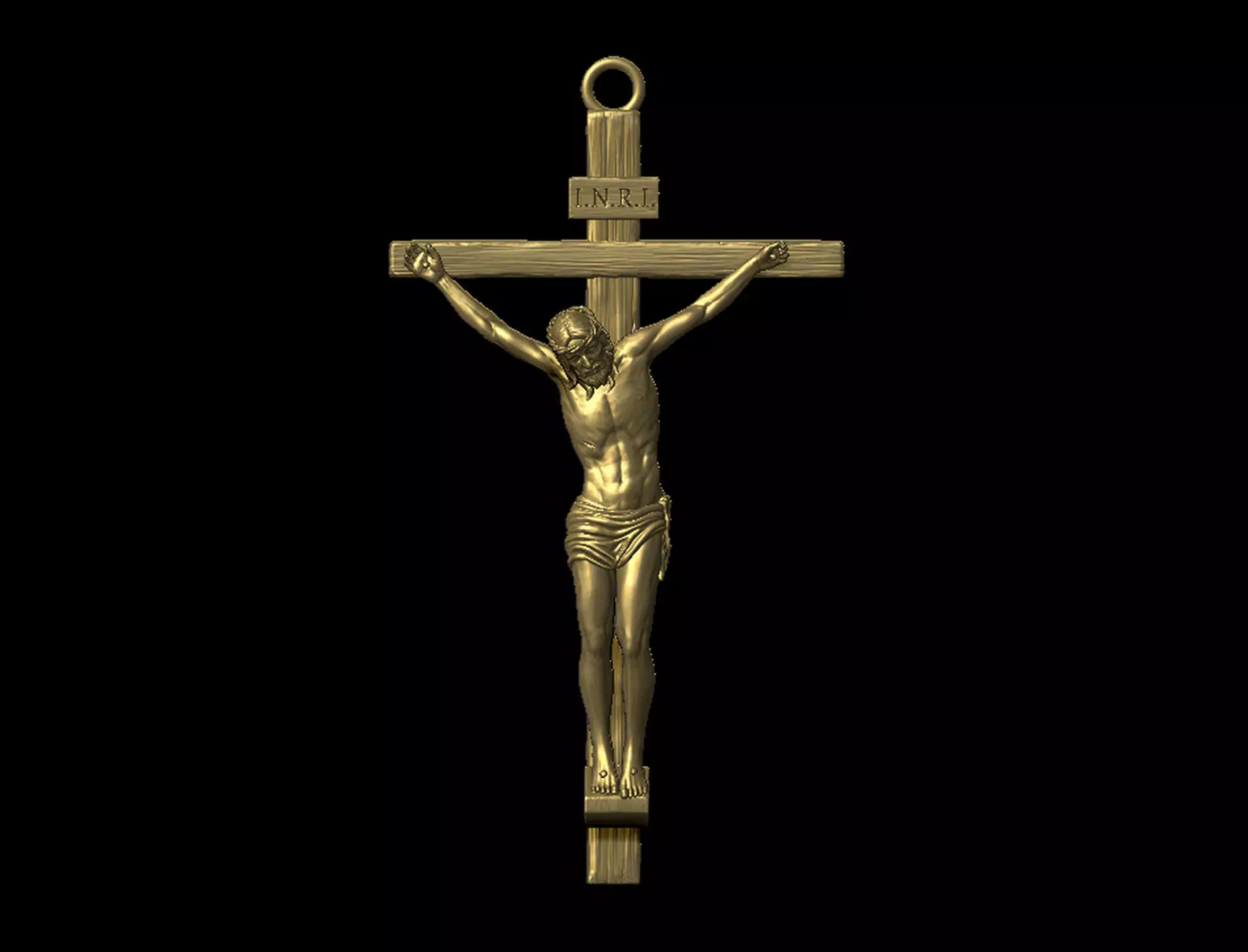 Jesus Cross Pendant 3D print model_0
