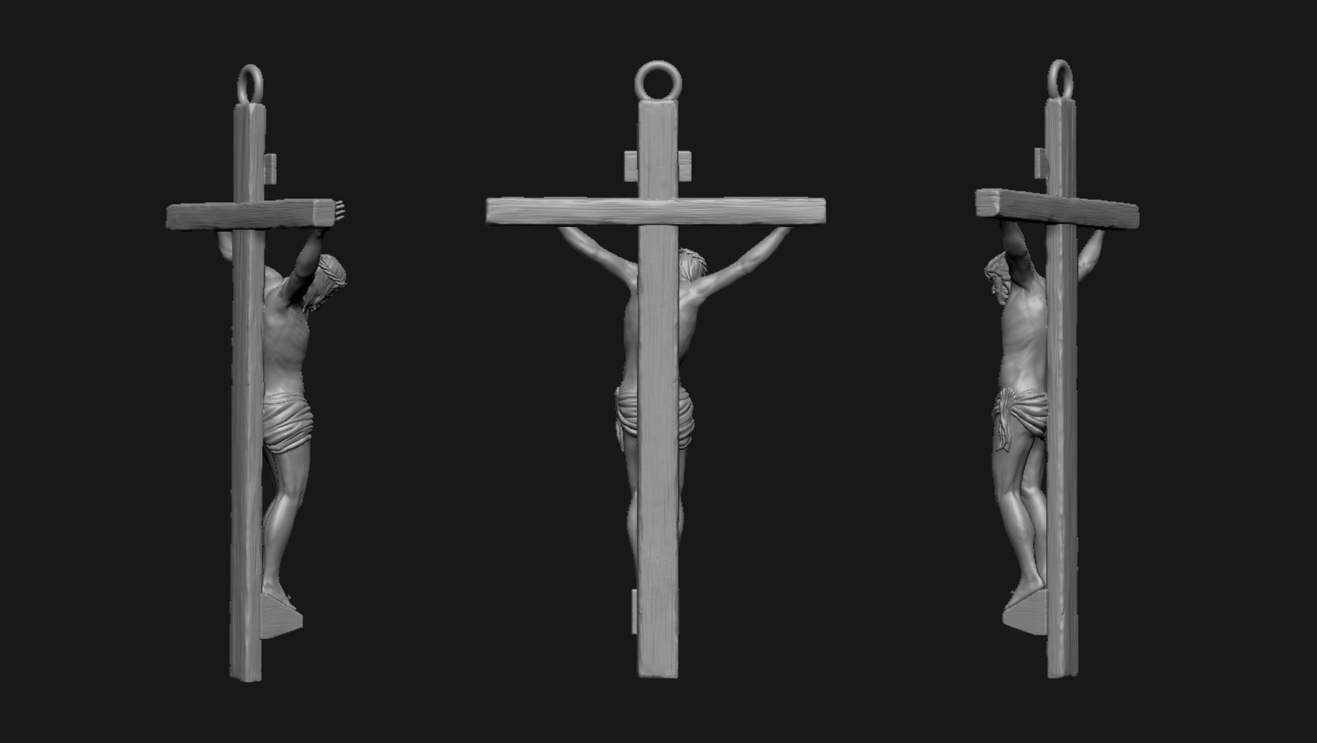 Jesus Cross Pendant 3D print model_5