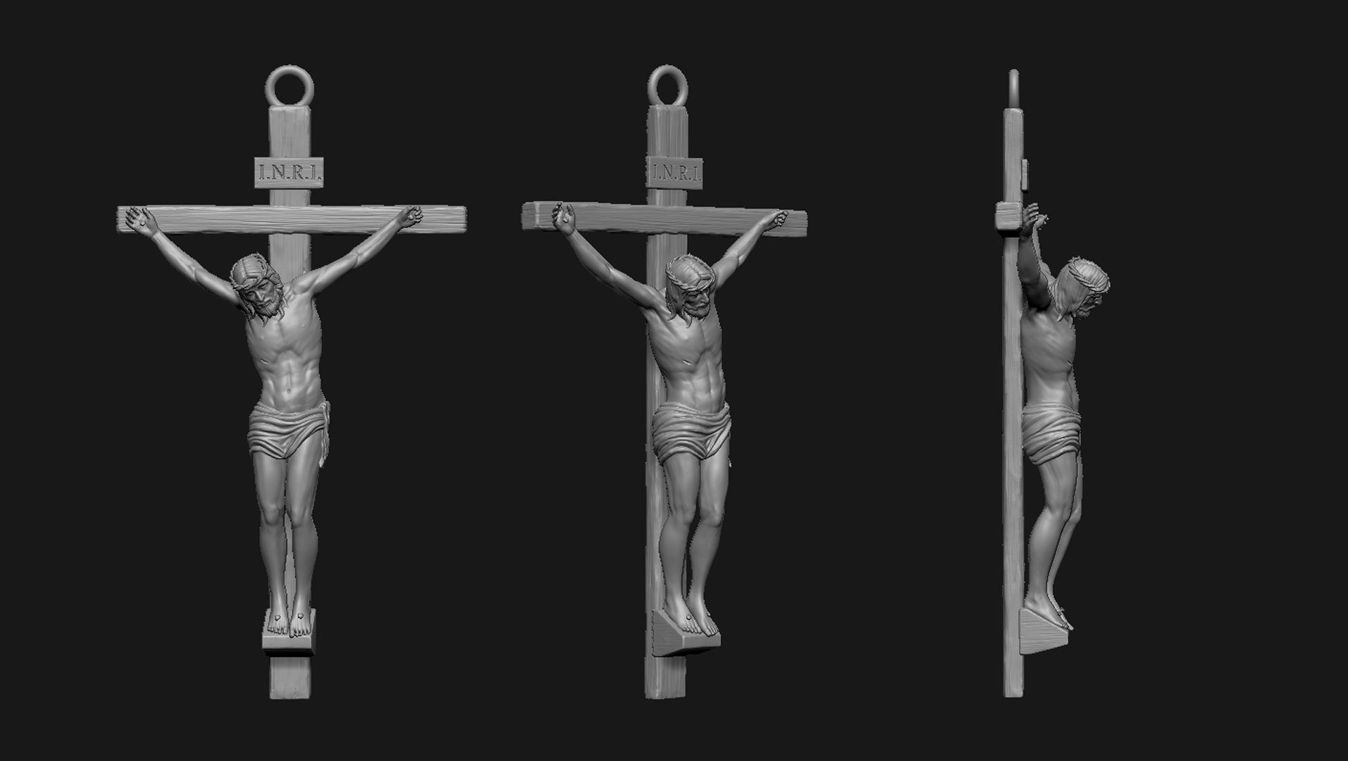 Jesus Cross Pendant 3D print model_3