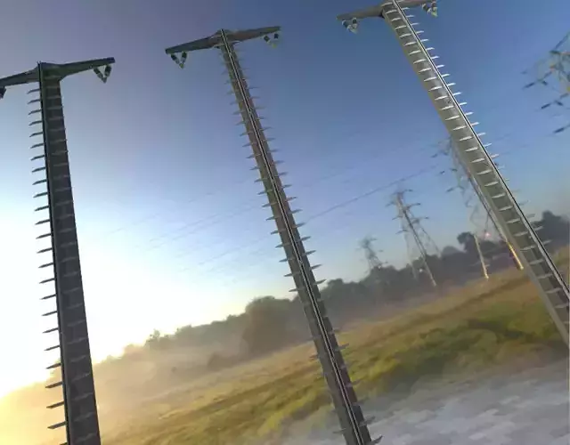 Concrete Electricity Pole with Ladder - Object 060 Low-poly 3D model