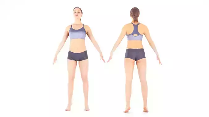 Woman sport in A pose ready for rigging 20