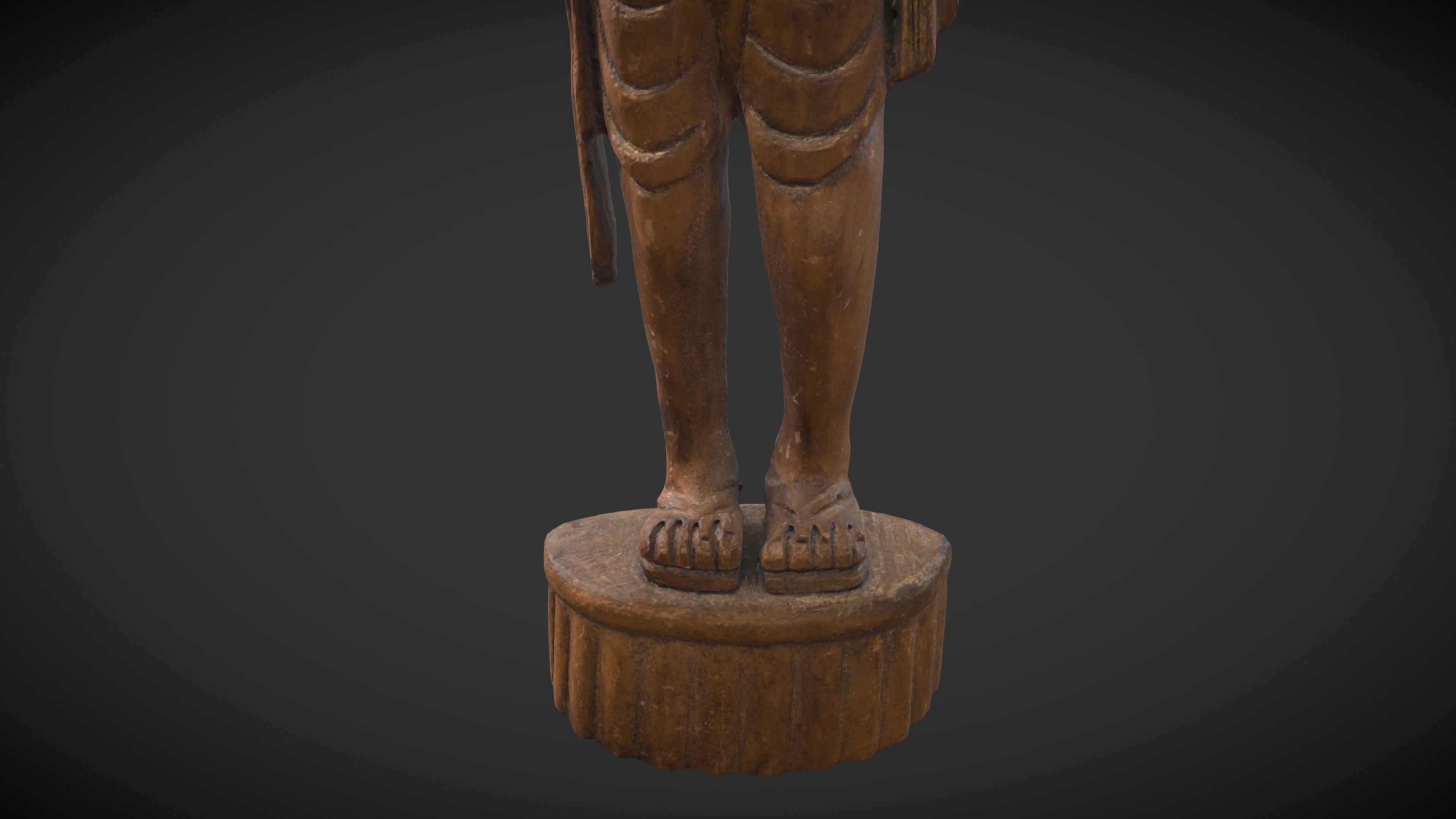 Wooden Gandhi v2 Low-poly 3D model_15