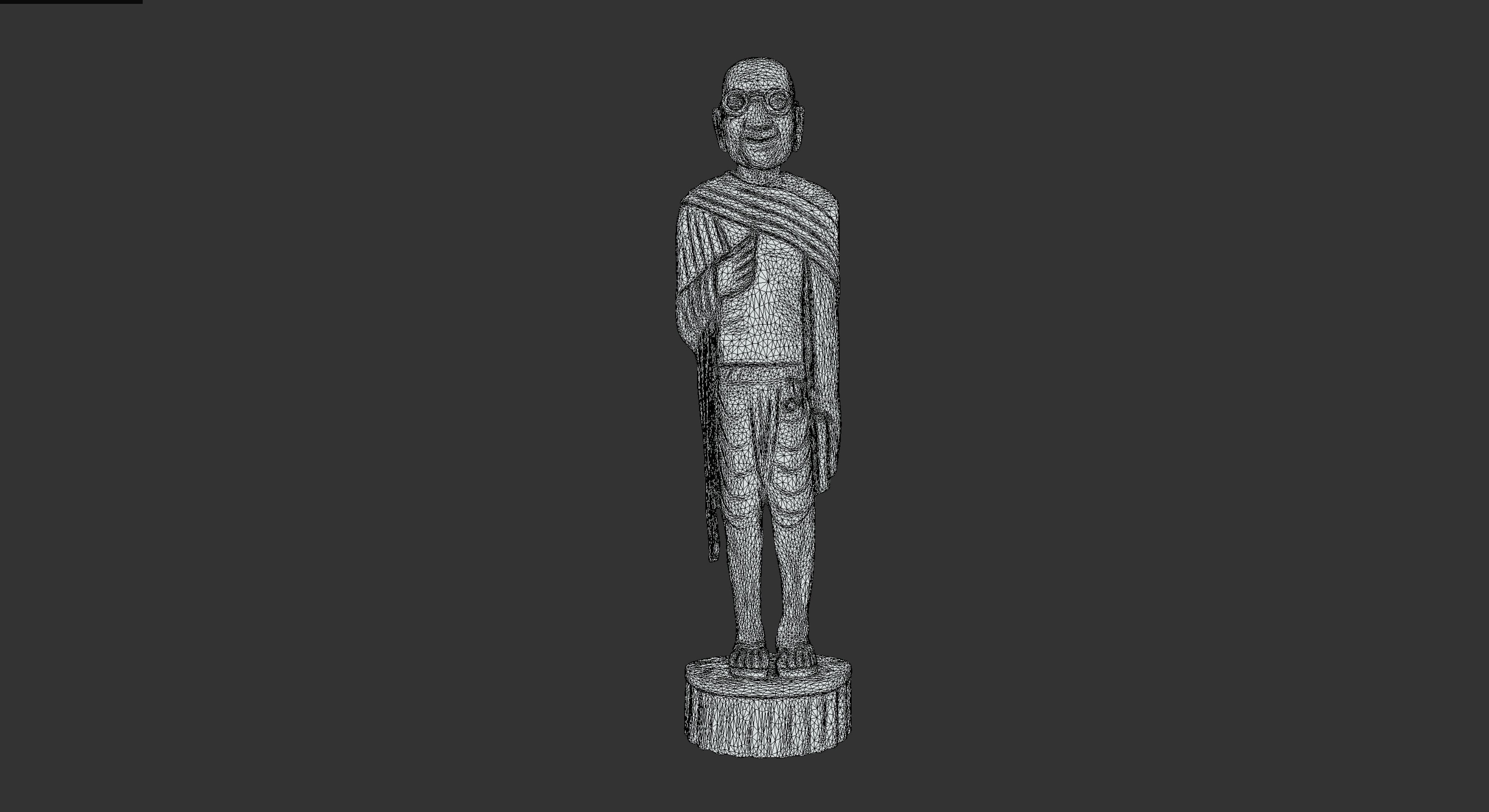 Wooden Gandhi v2 Low-poly 3D model_30