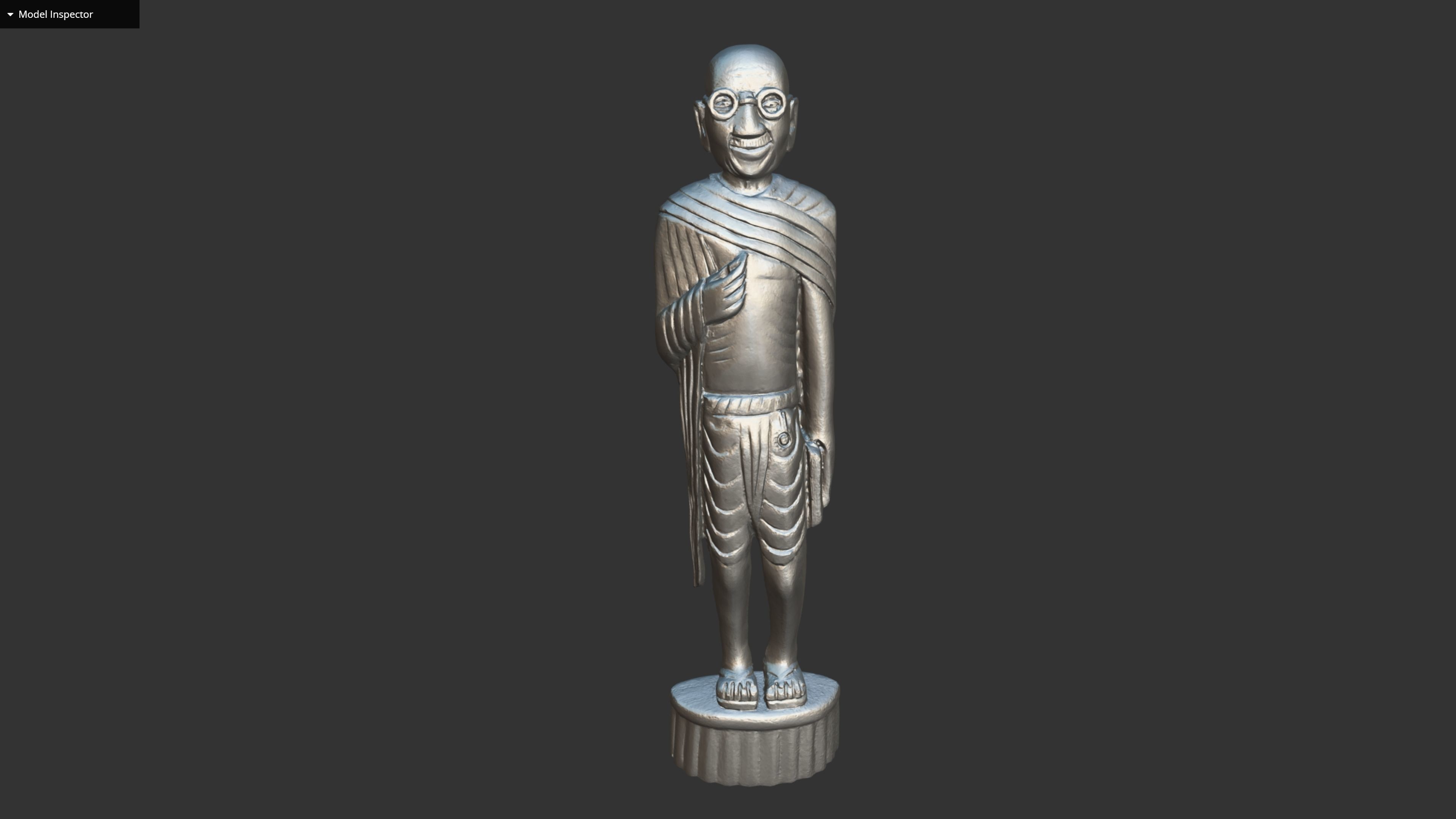 Wooden Gandhi v2 Low-poly 3D model_20