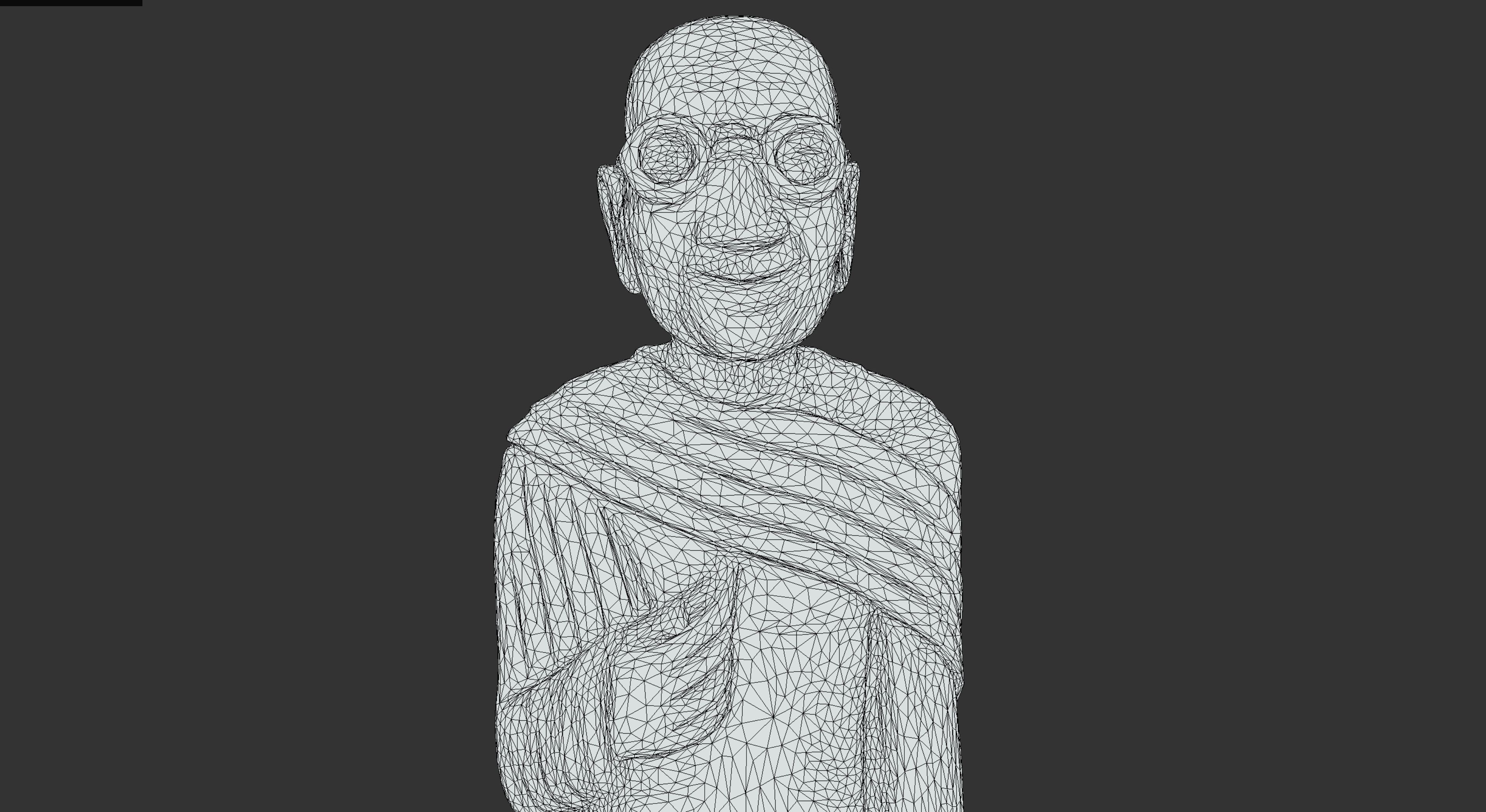 Wooden Gandhi v2 Low-poly 3D model_36
