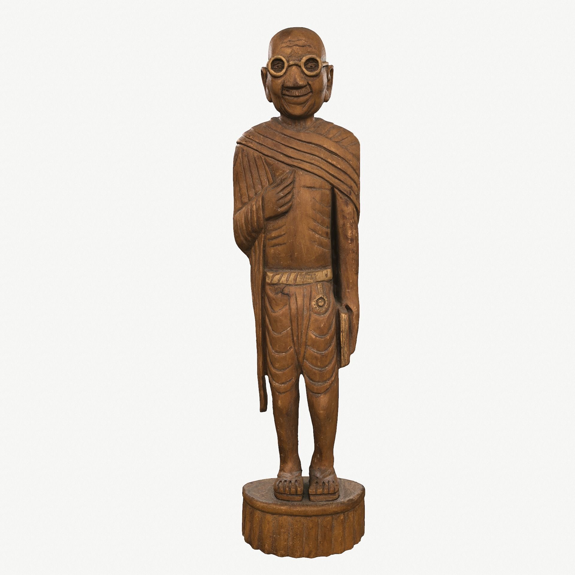 Wooden Gandhi v2 Low-poly 3D model_2
