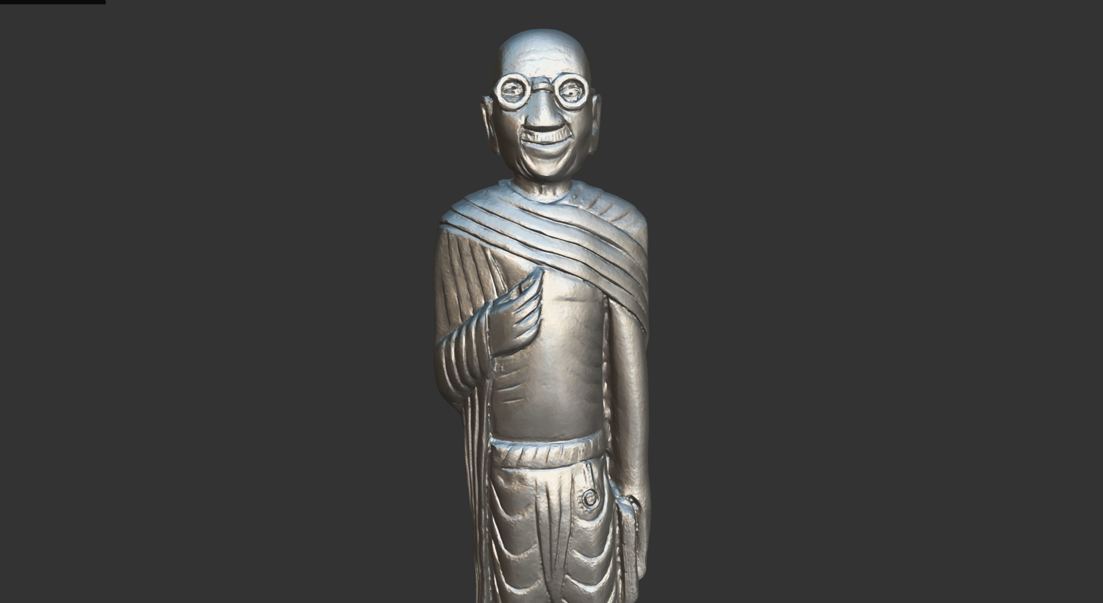 Wooden Gandhi v2 Low-poly 3D model_24