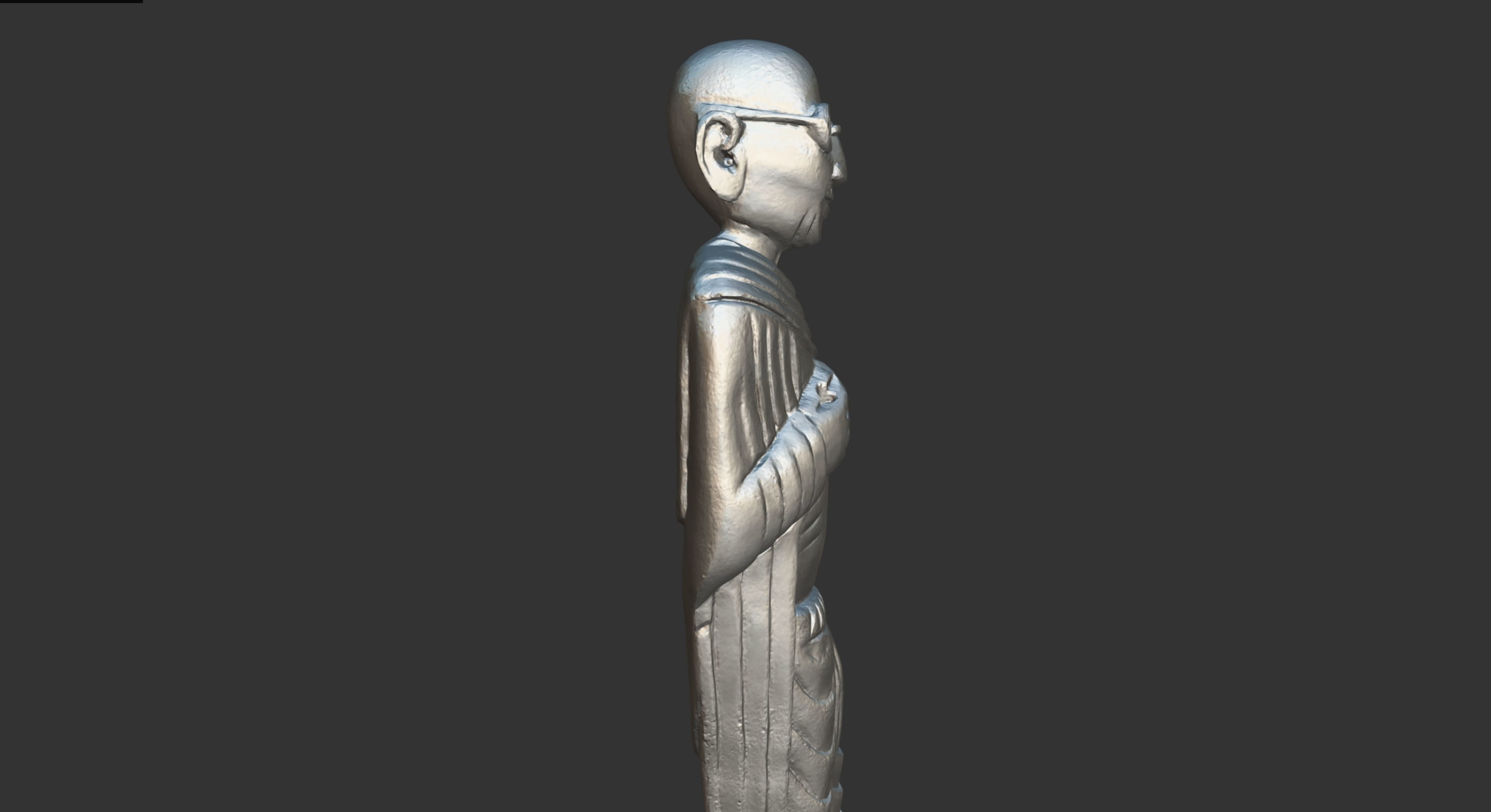 Wooden Gandhi v2 Low-poly 3D model_21