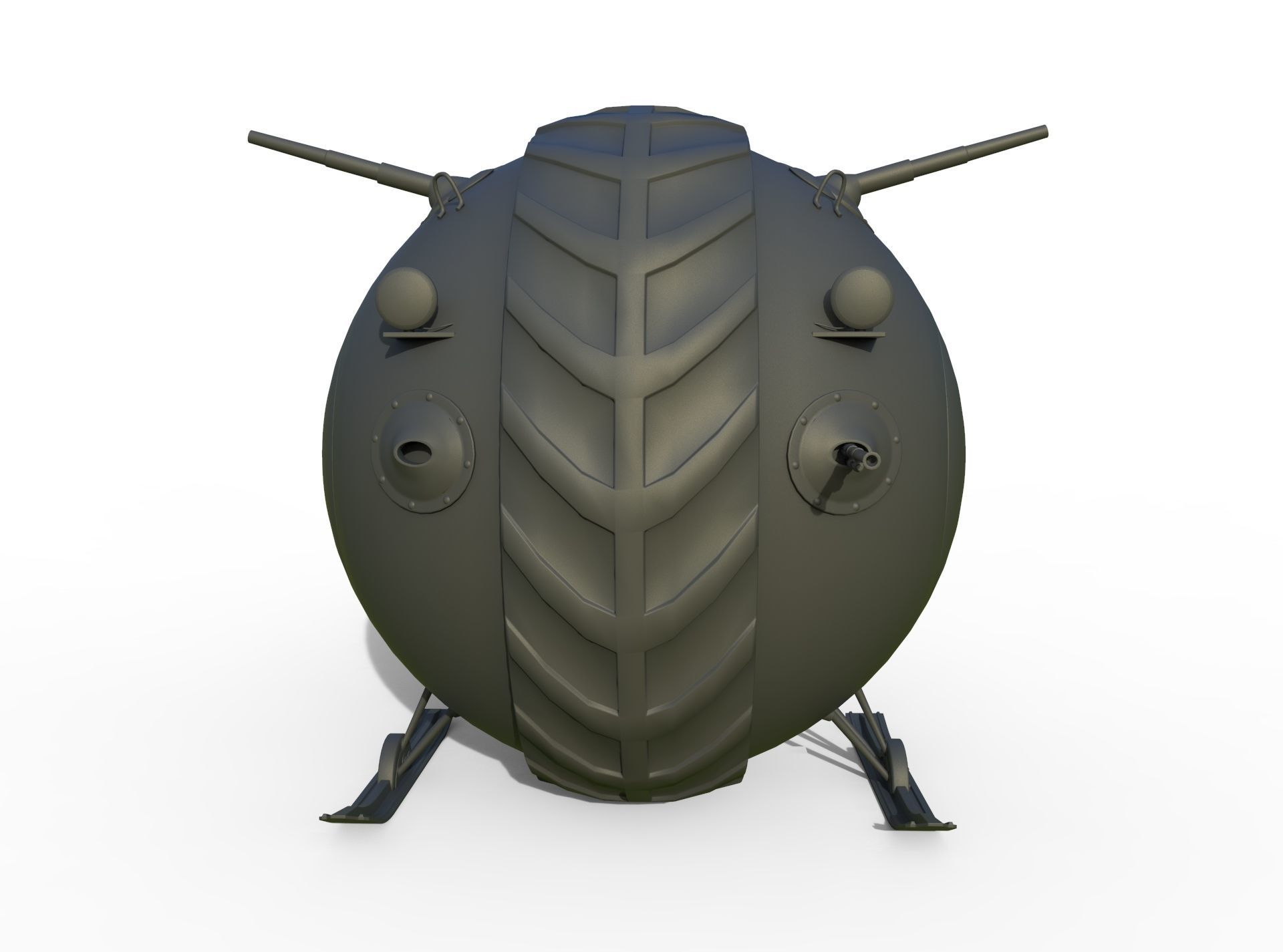 Tank Boll Winter Low-poly 3D model_9