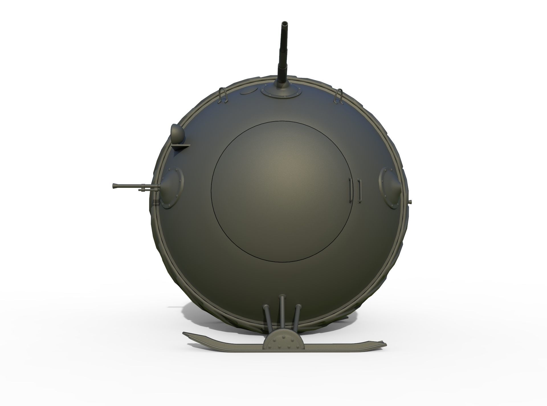 Tank Boll Winter Low-poly 3D model_12