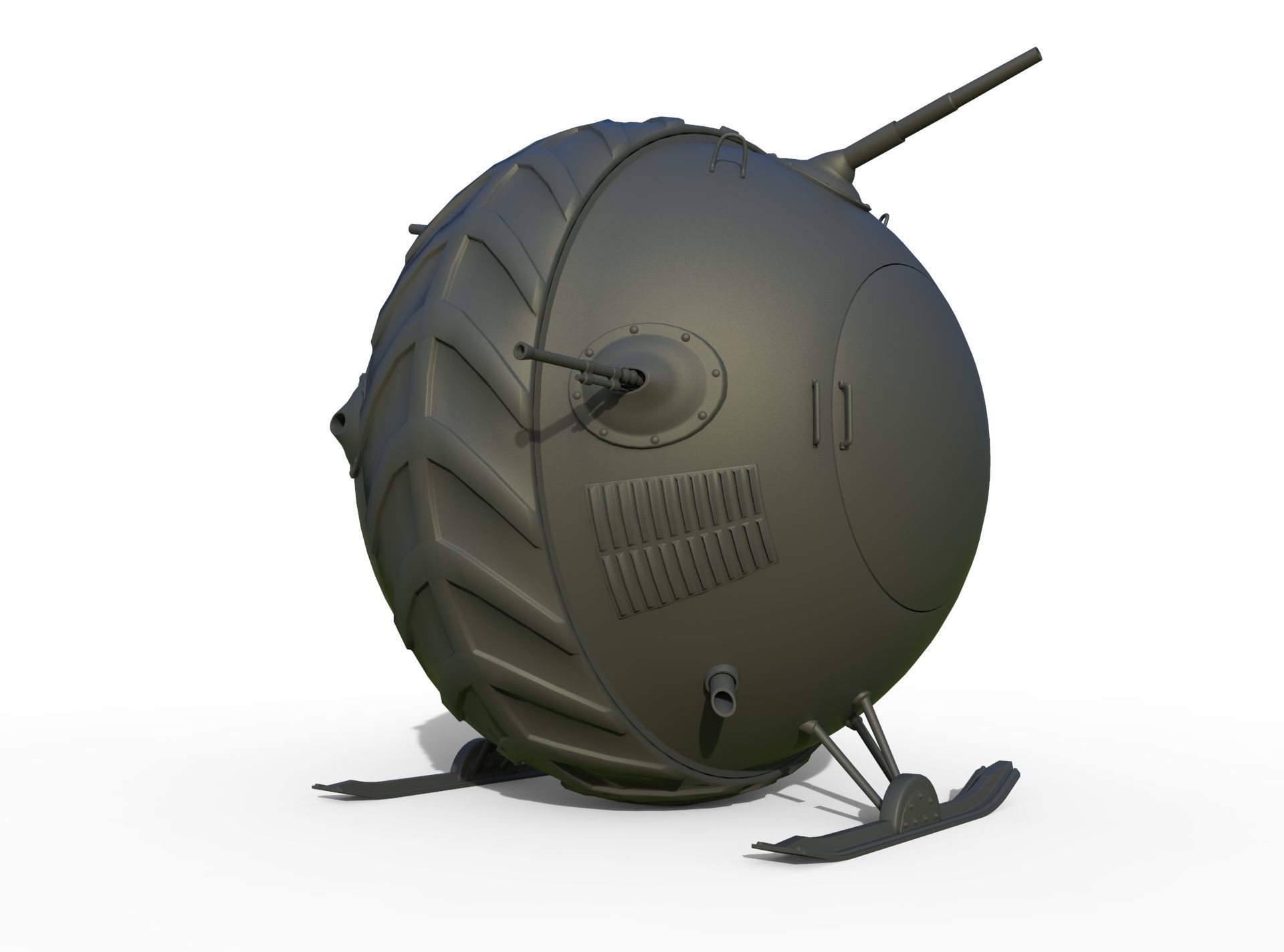 Tank Boll Winter Low-poly 3D model_11