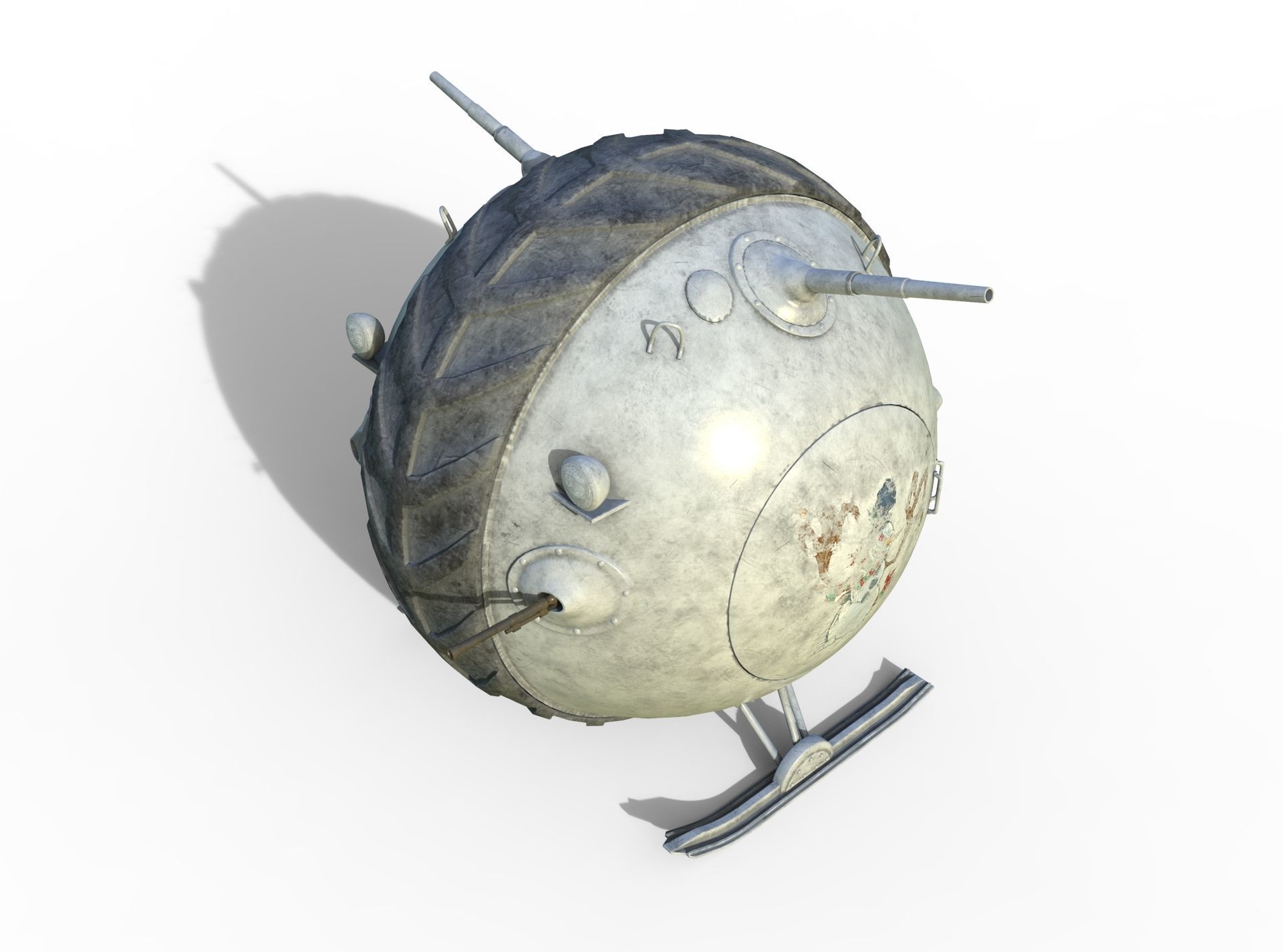 Tank Boll Winter Low-poly 3D model_6