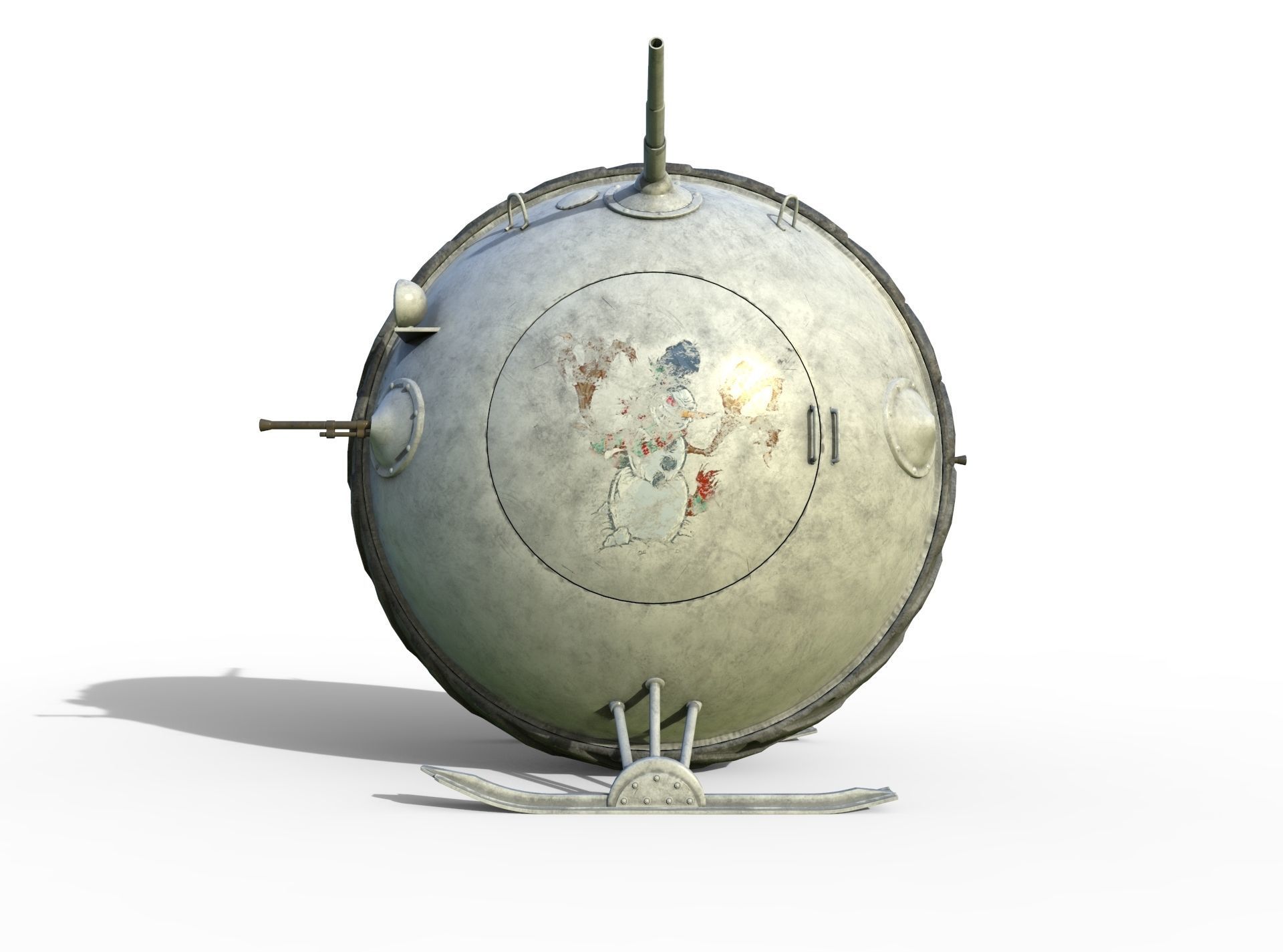 Tank Boll Winter Low-poly 3D model_5