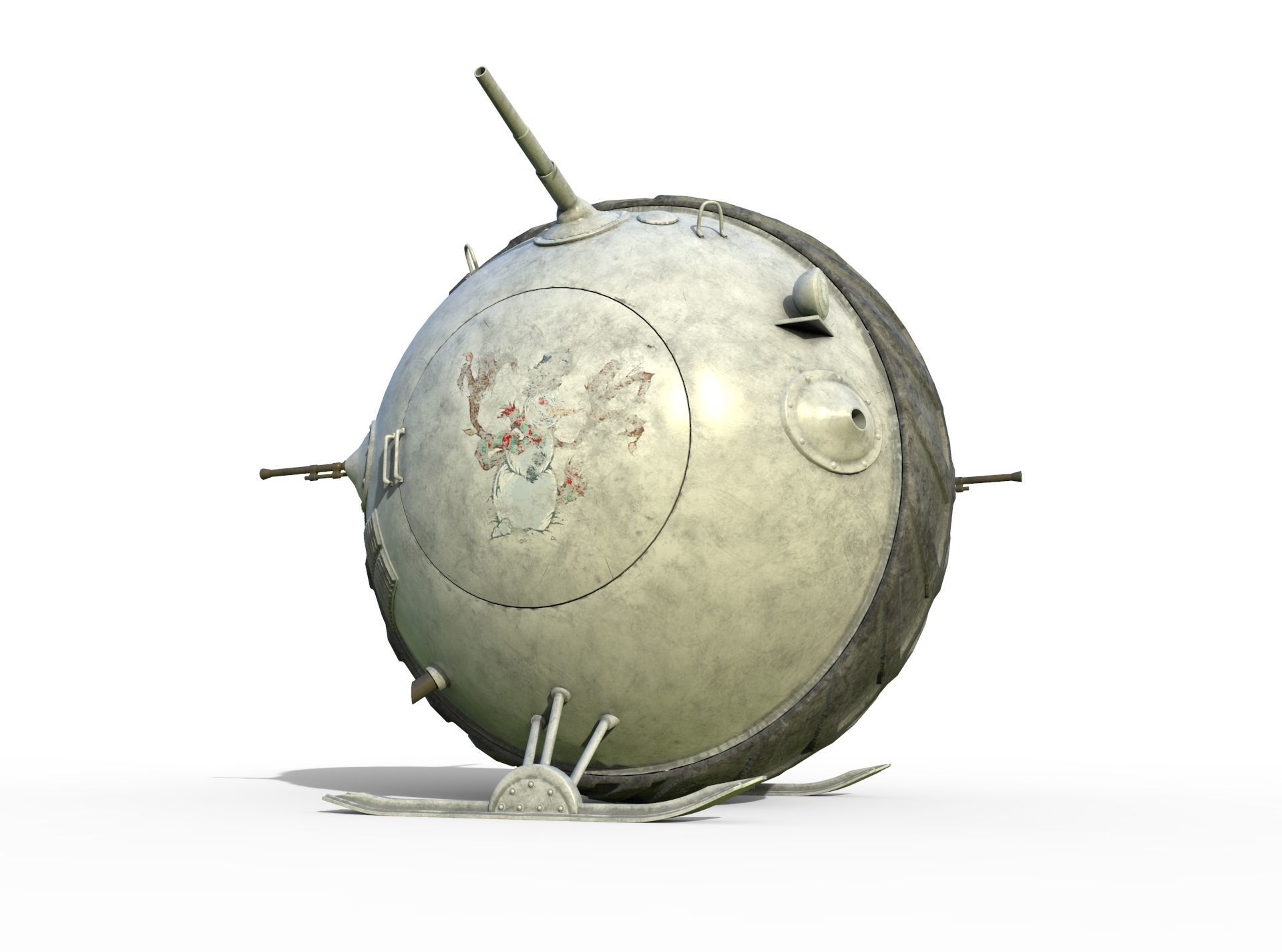 Tank Boll Winter Low-poly 3D model_2