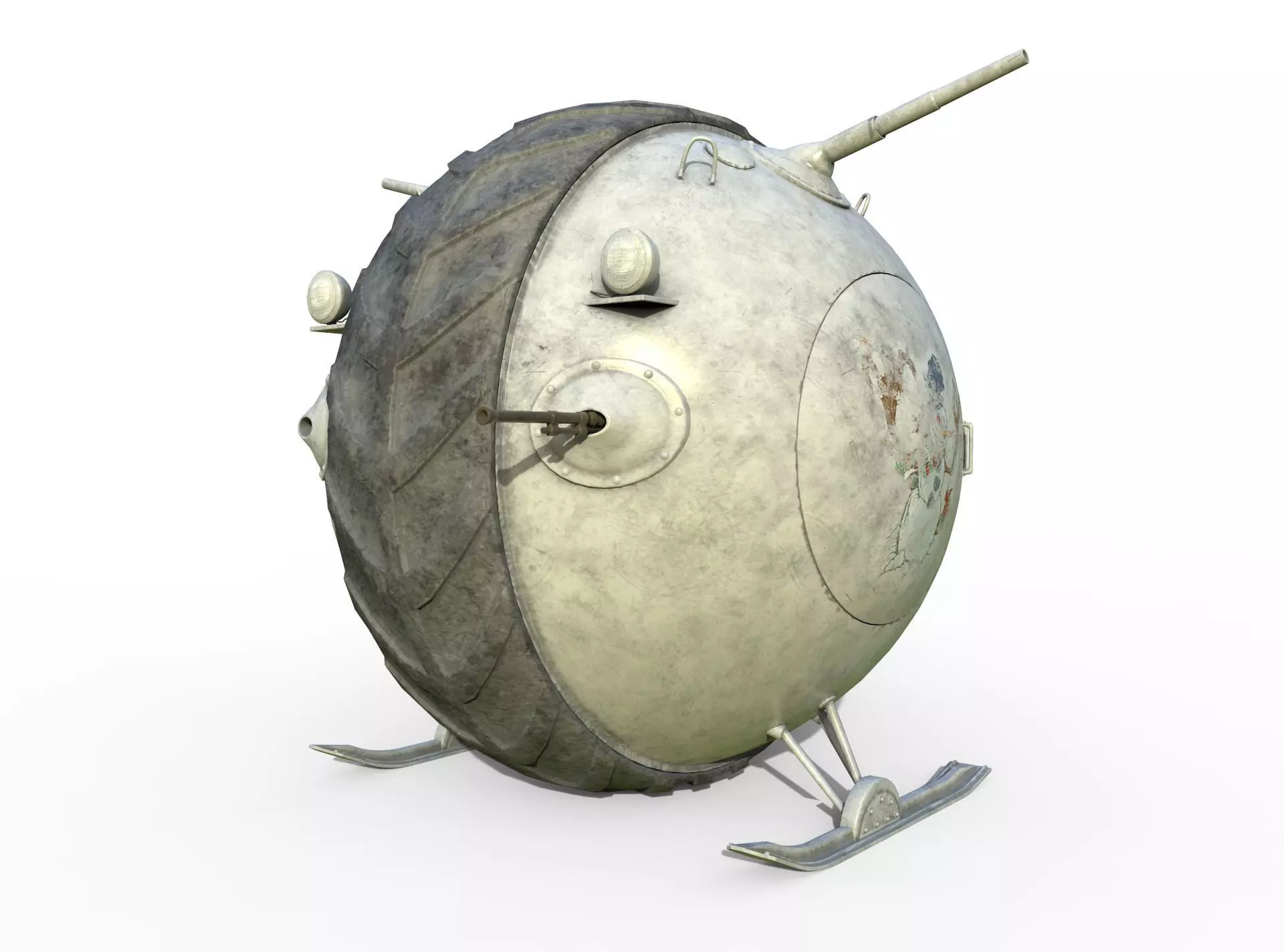 Tank Boll Winter Low-poly 3D model_0