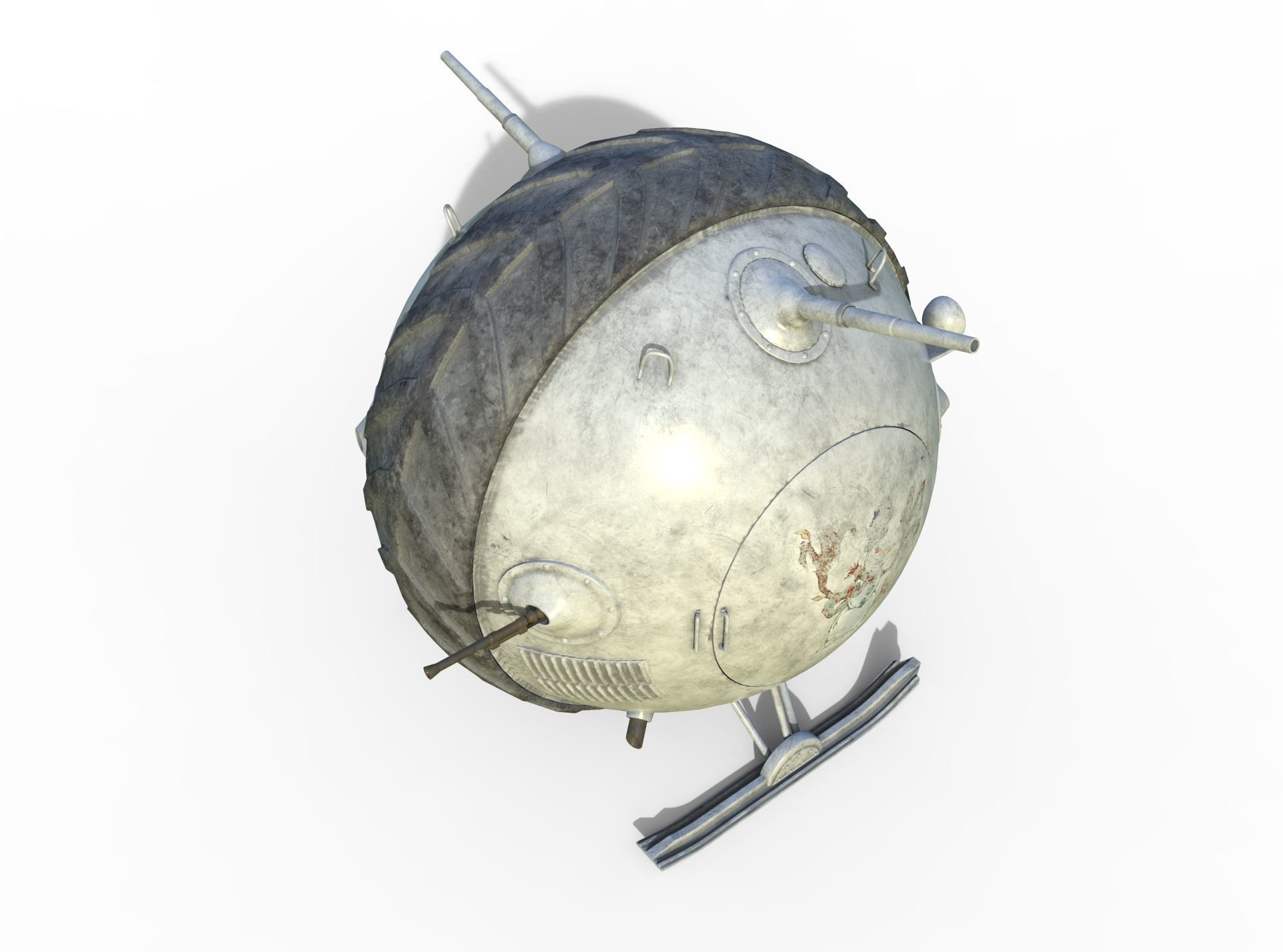 Tank Boll Winter Low-poly 3D model_7