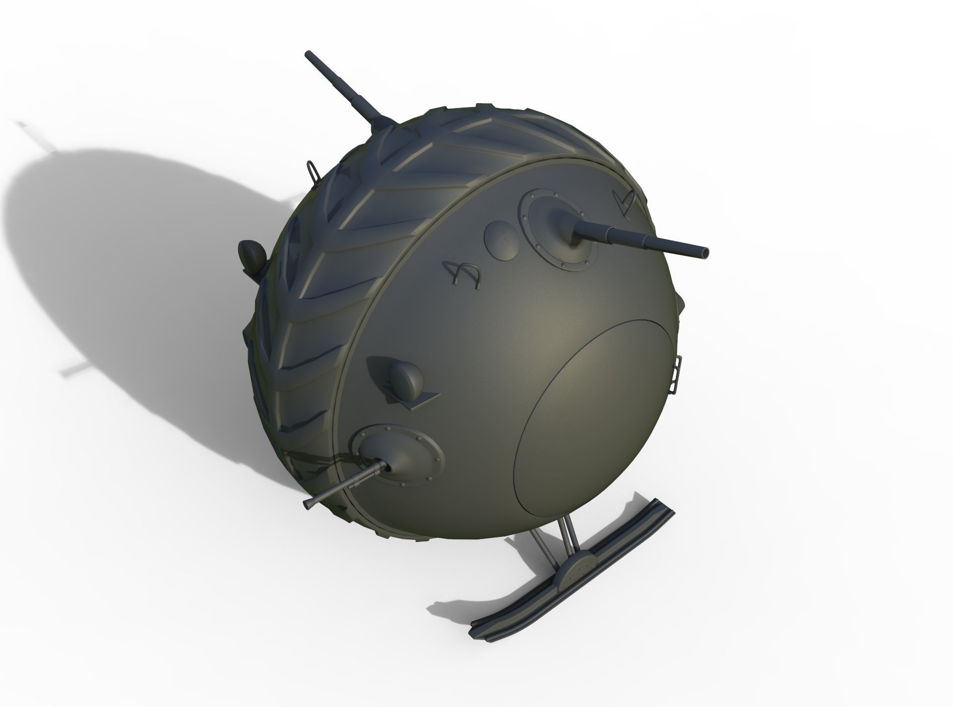 Tank Boll Winter Low-poly 3D model_13