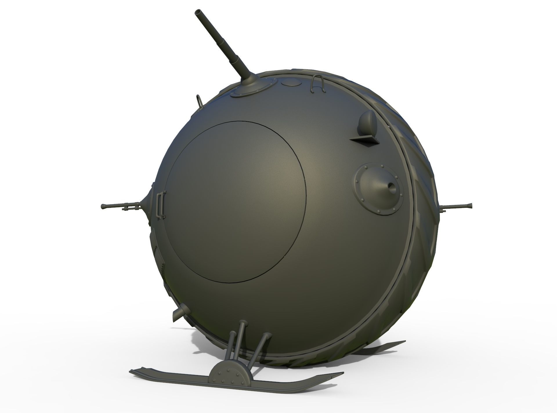 Tank Boll Winter Low-poly 3D model_10