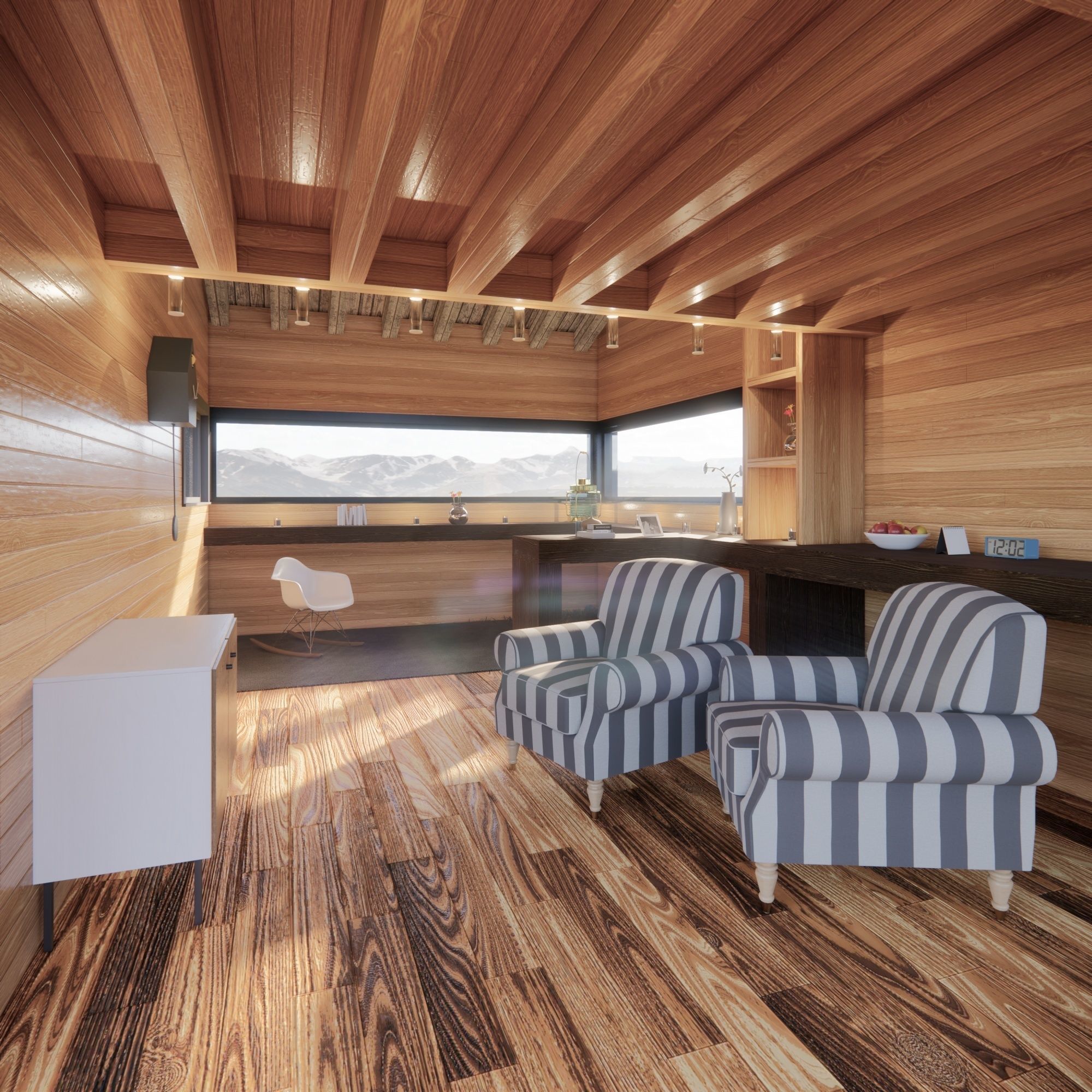 Wood House 2 Low-poly 3D model_5