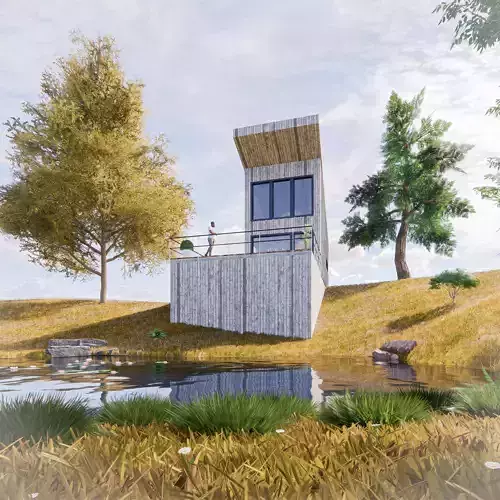 Wood House 2  Low-poly 3D model
