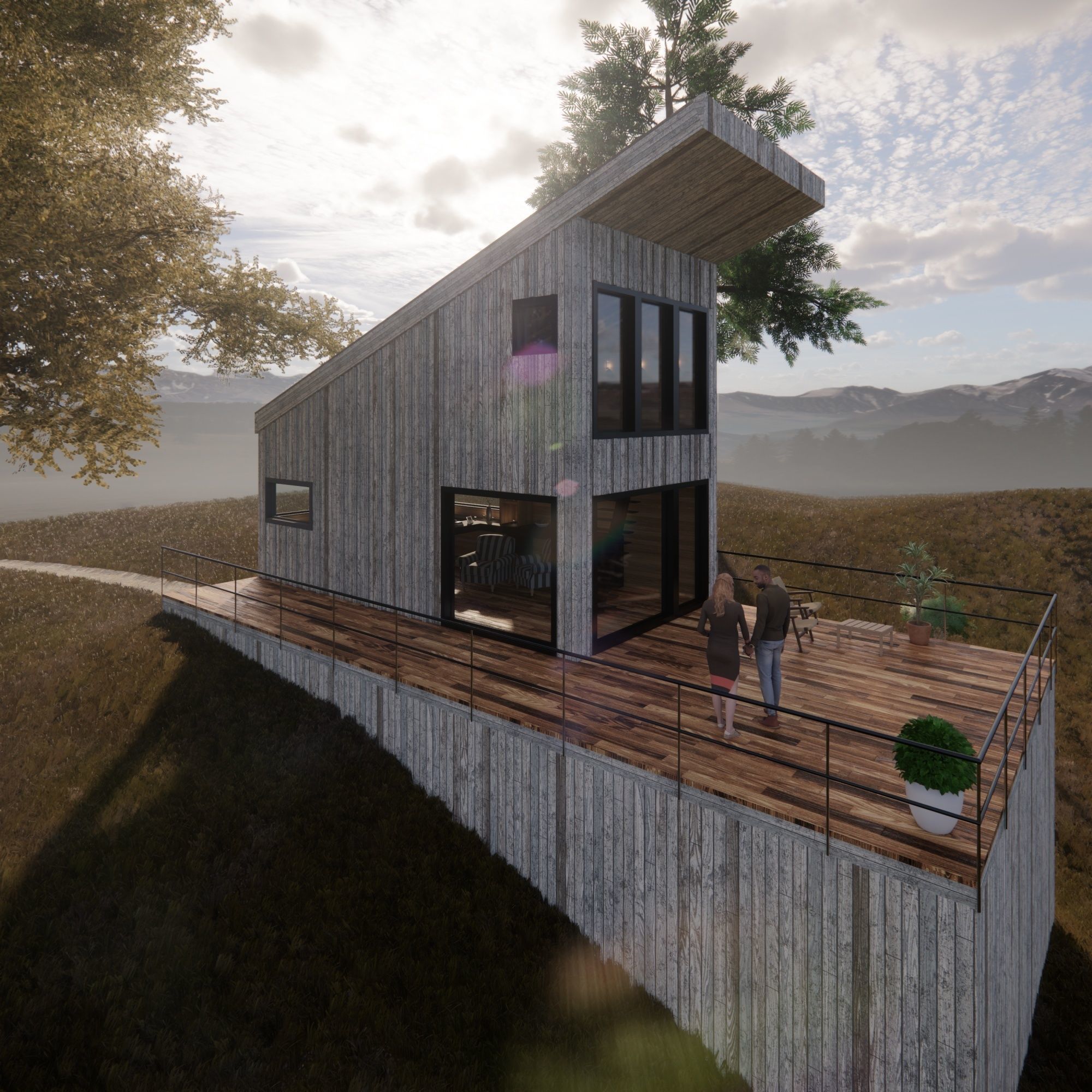 Wood House 2 Low-poly 3D model_3