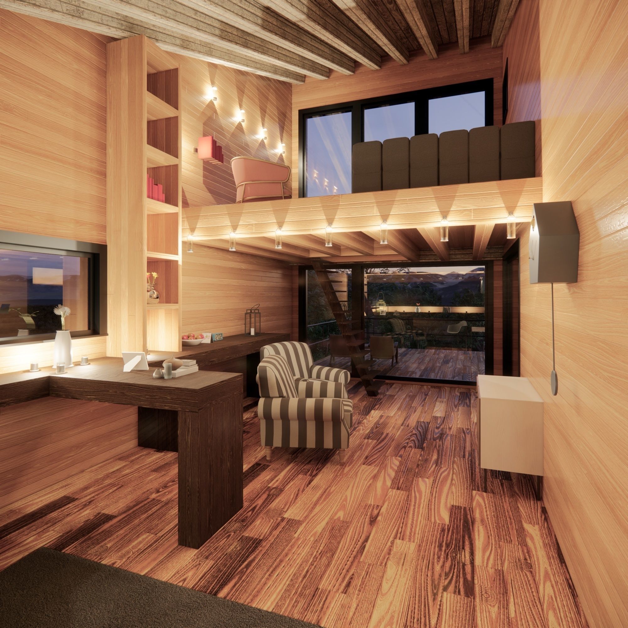 Wood House 2 Low-poly 3D model_6