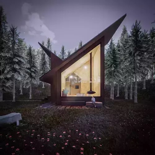 Forest House Low-poly 3D model