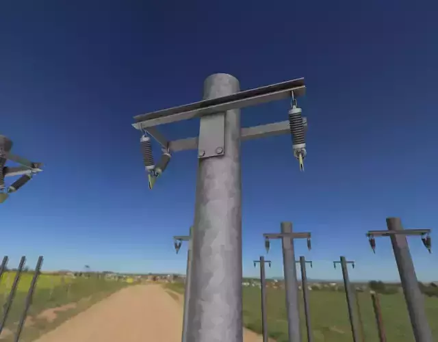 Steel power pole without ladder - Objekt  063