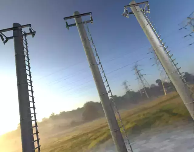 Iron Power Pole with ladder - Objekt 064 Low-poly 3D model Iron Power Pole with ladder - Objekt 064 Low-poly 3D model