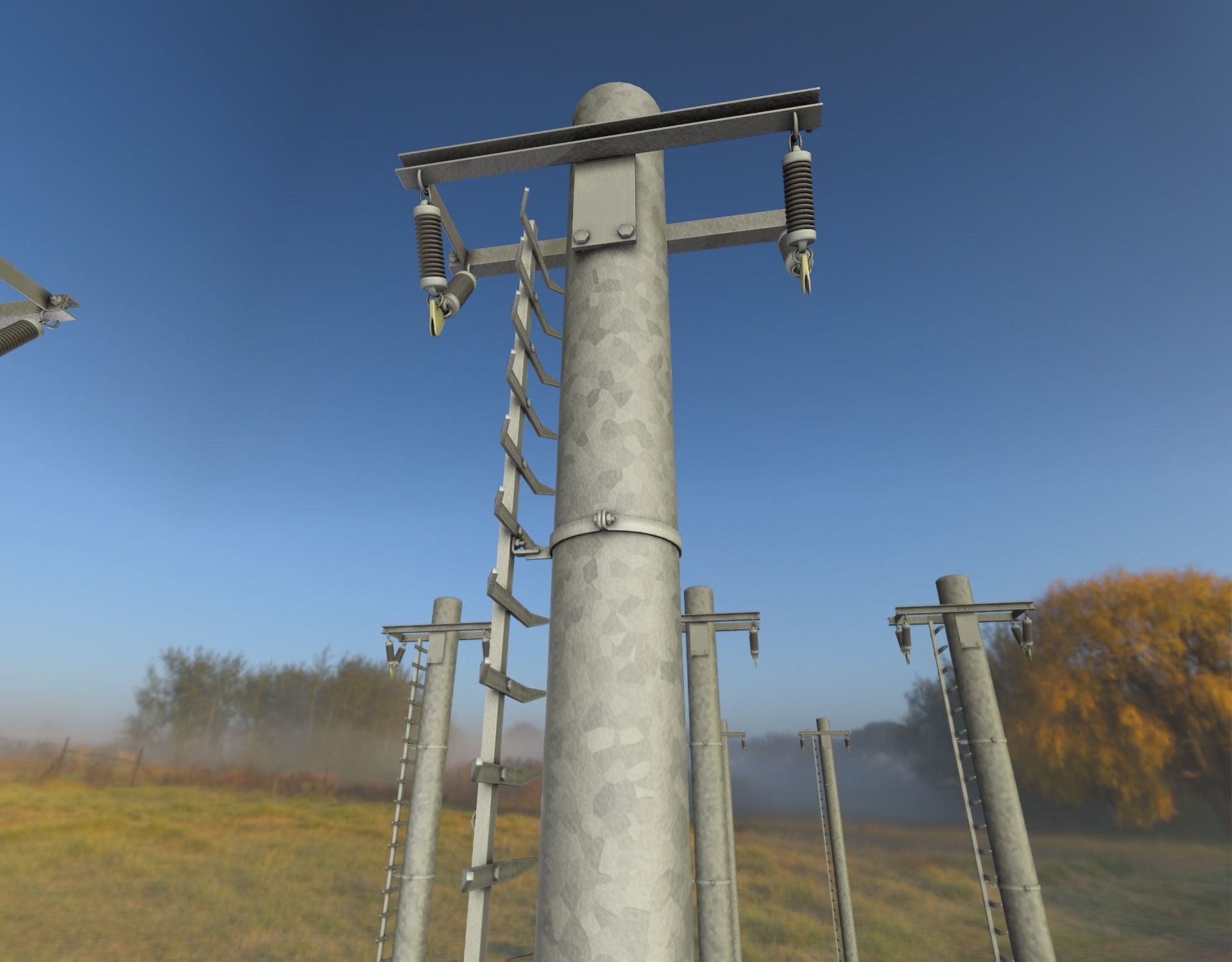 Iron Power Pole with ladder - Objekt 064 Low-poly 3D model_2