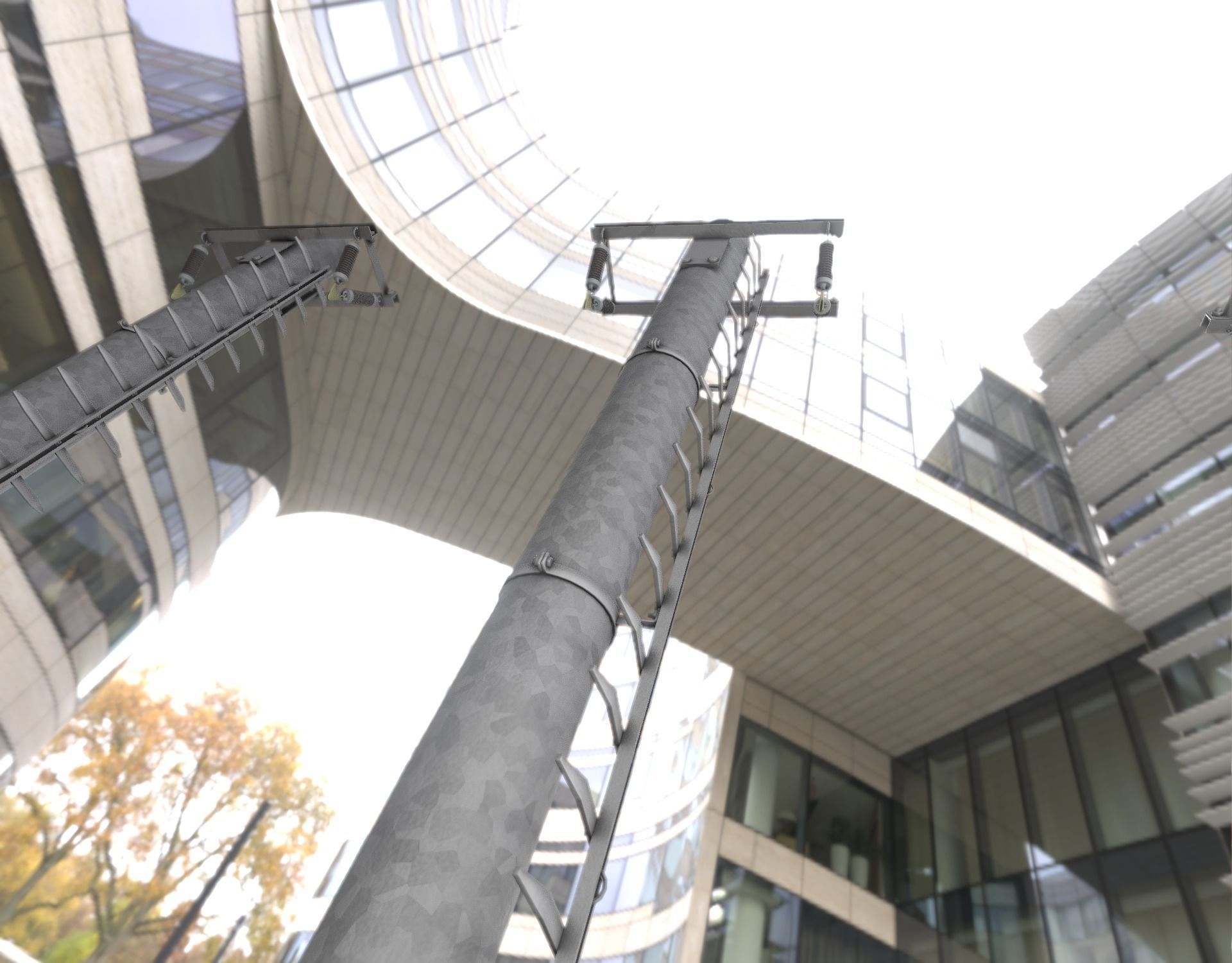 Iron Power Pole with ladder - Objekt 064 Low-poly 3D model_43