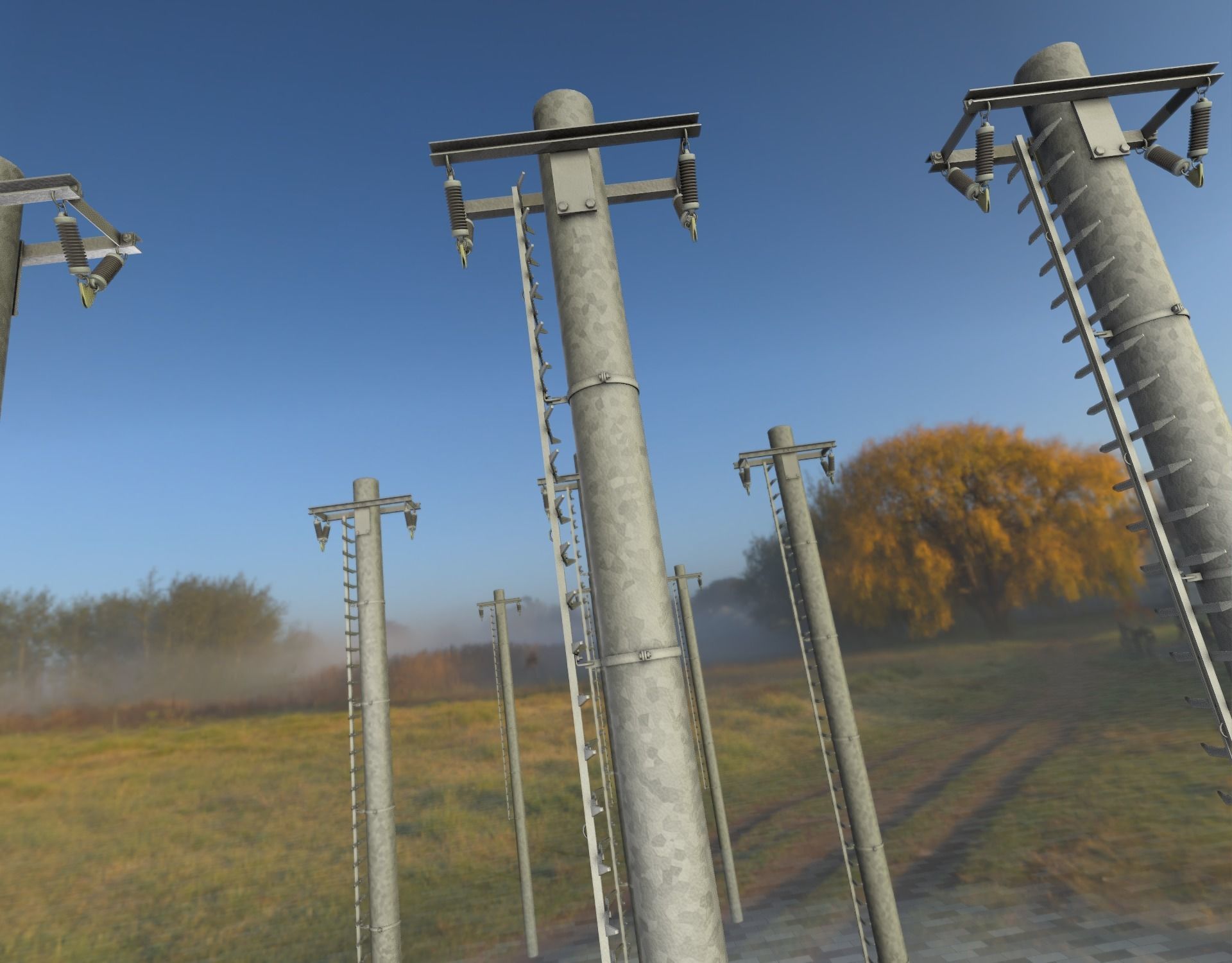Iron Power Pole with ladder - Objekt 064 Low-poly 3D model_38