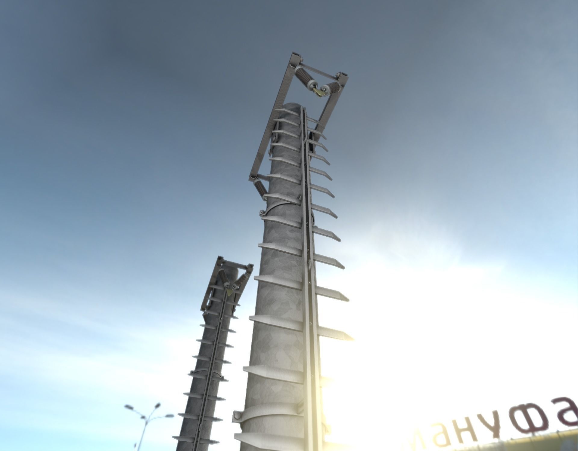 Iron Power Pole with ladder - Objekt 064 Low-poly 3D model_32