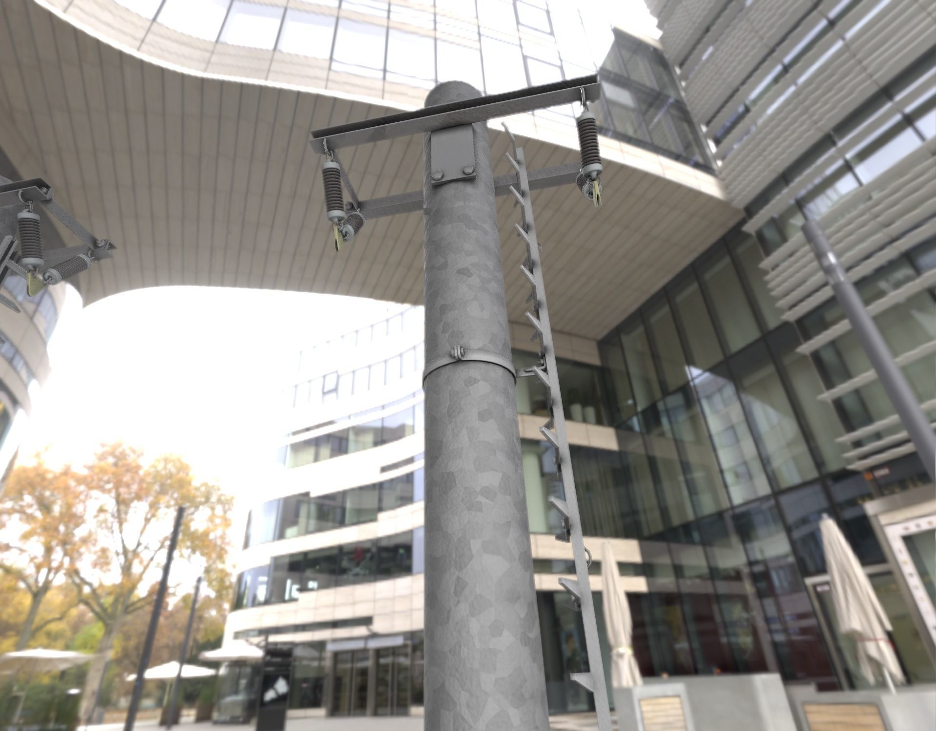 Iron Power Pole with ladder - Objekt 064 Low-poly 3D model_20