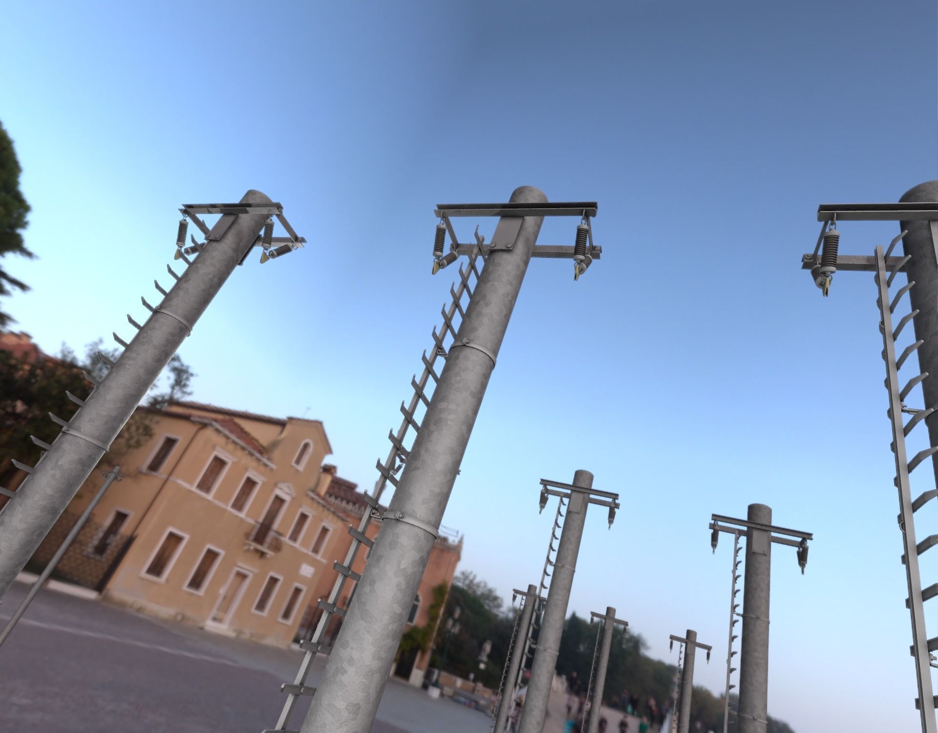Iron Power Pole with ladder - Objekt 064 Low-poly 3D model_18