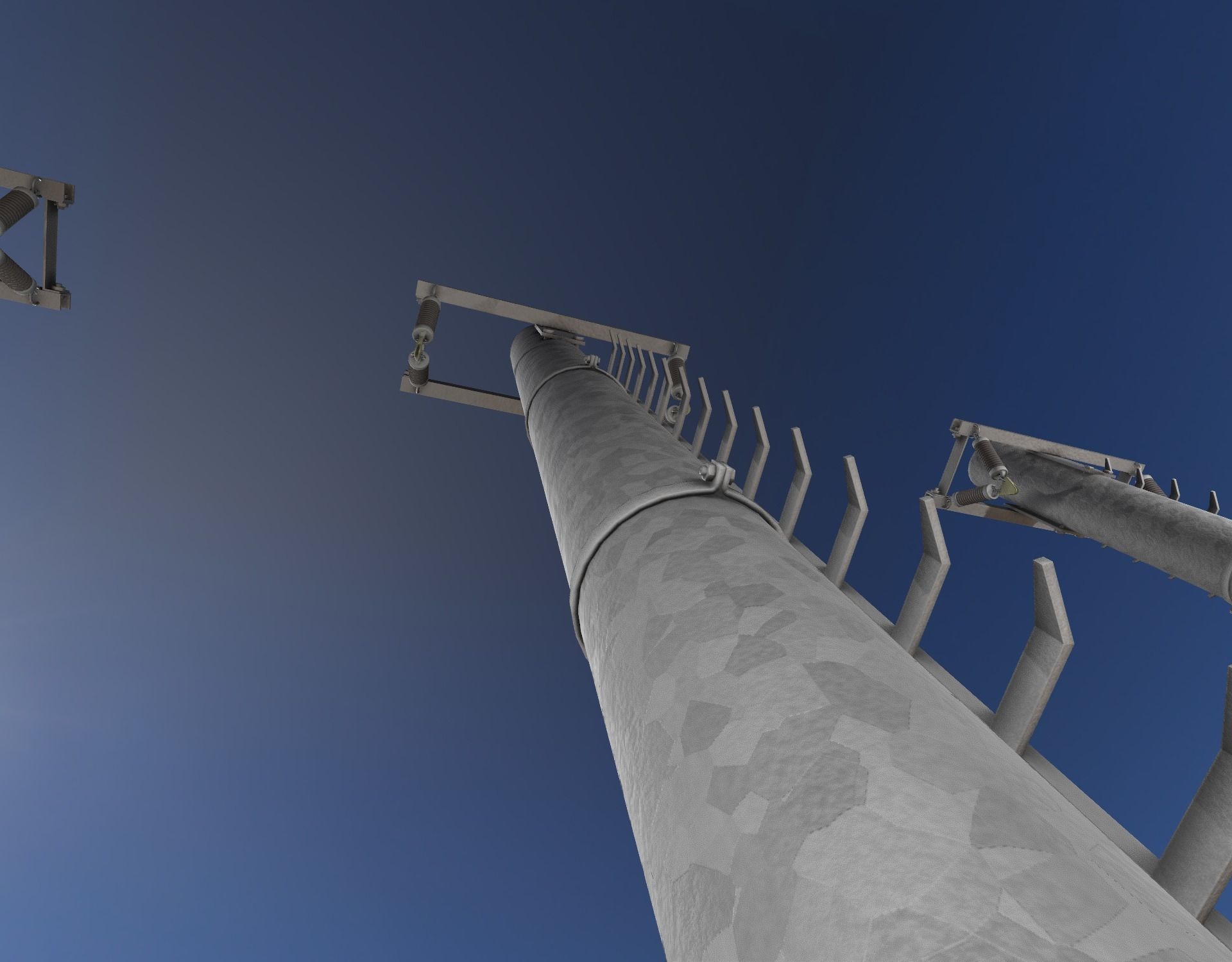 Iron Power Pole with ladder - Objekt 064 Low-poly 3D model_42