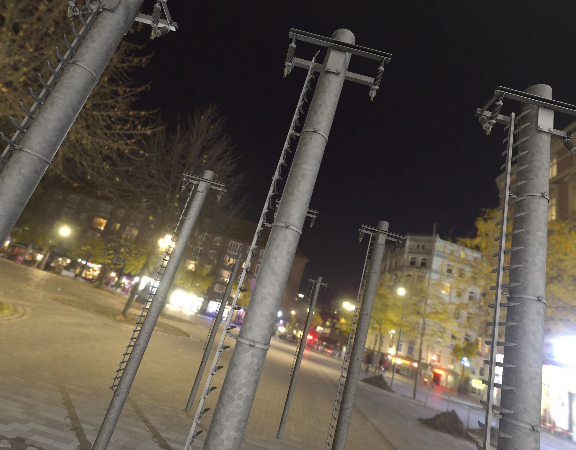 Iron Power Pole with ladder - Objekt 064 Low-poly 3D model_13