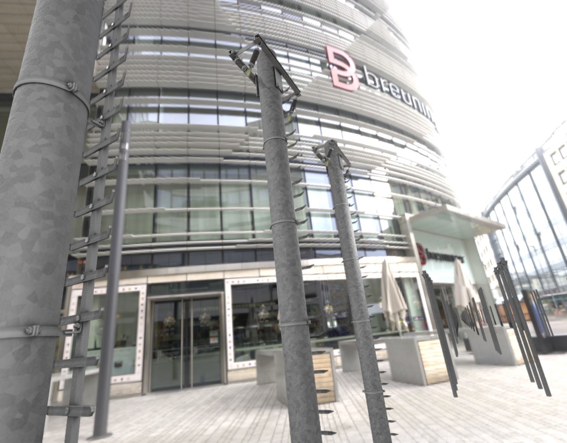 Iron Power Pole with ladder - Objekt 064 Low-poly 3D model_15