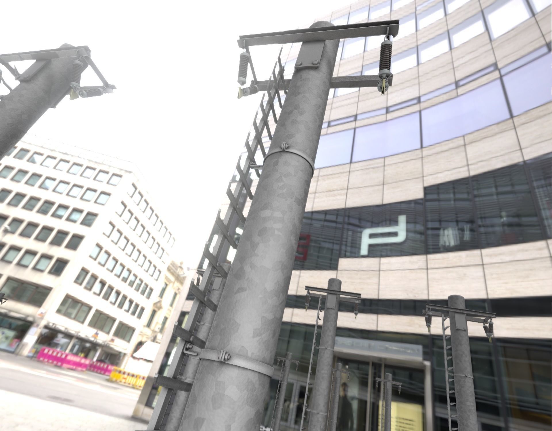 Iron Power Pole with ladder - Objekt 064 Low-poly 3D model_50