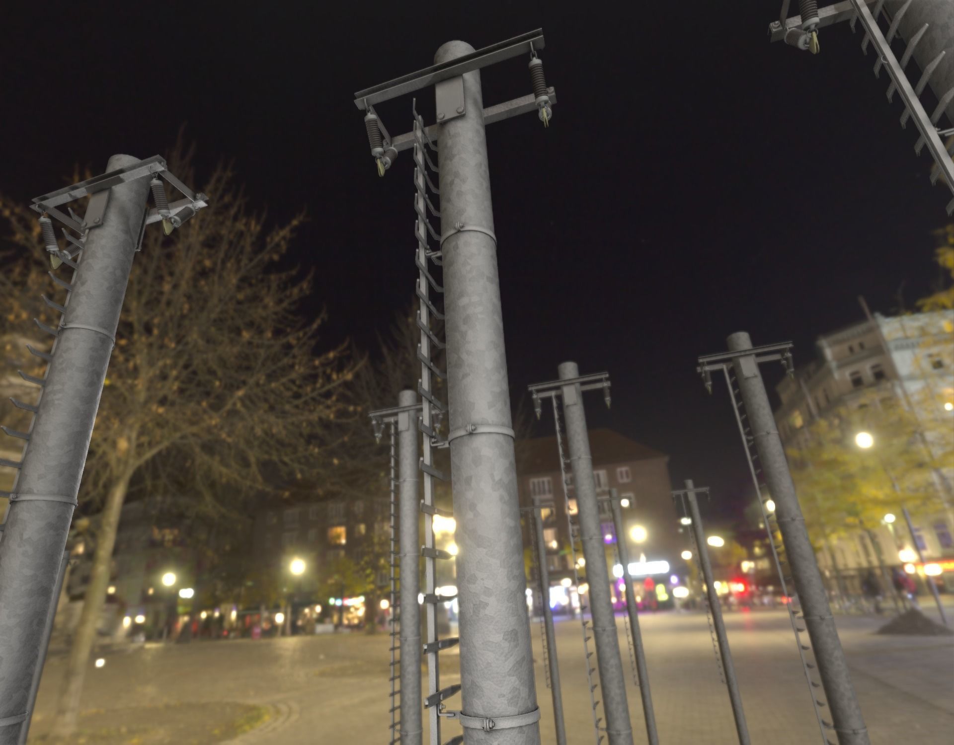 Iron Power Pole with ladder - Objekt 064 Low-poly 3D model_35