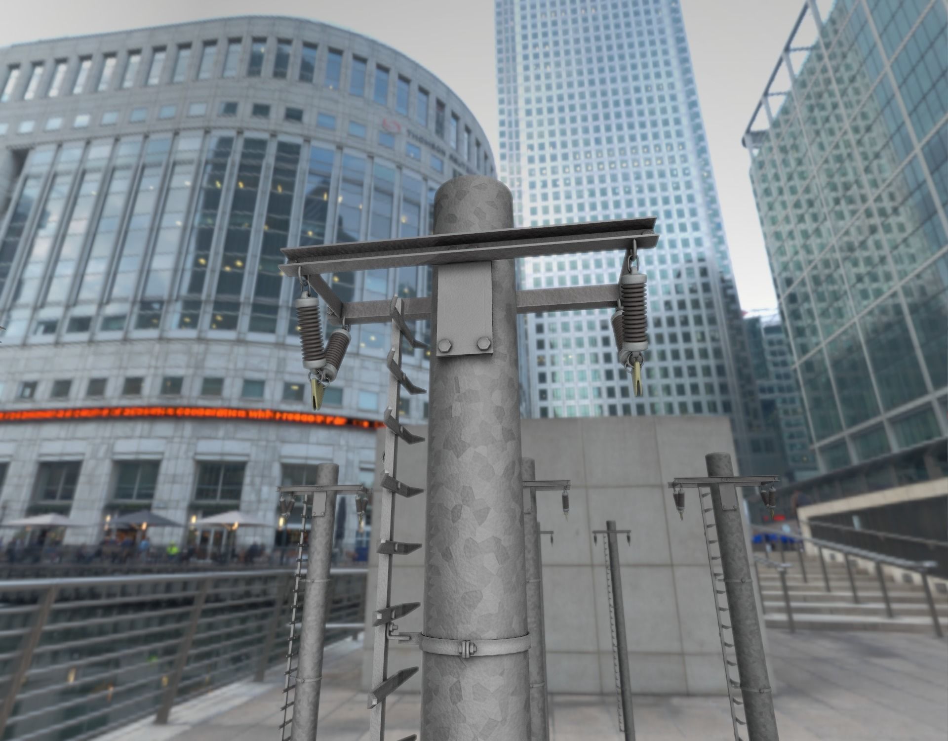 Iron Power Pole with ladder - Objekt 064 Low-poly 3D model_8