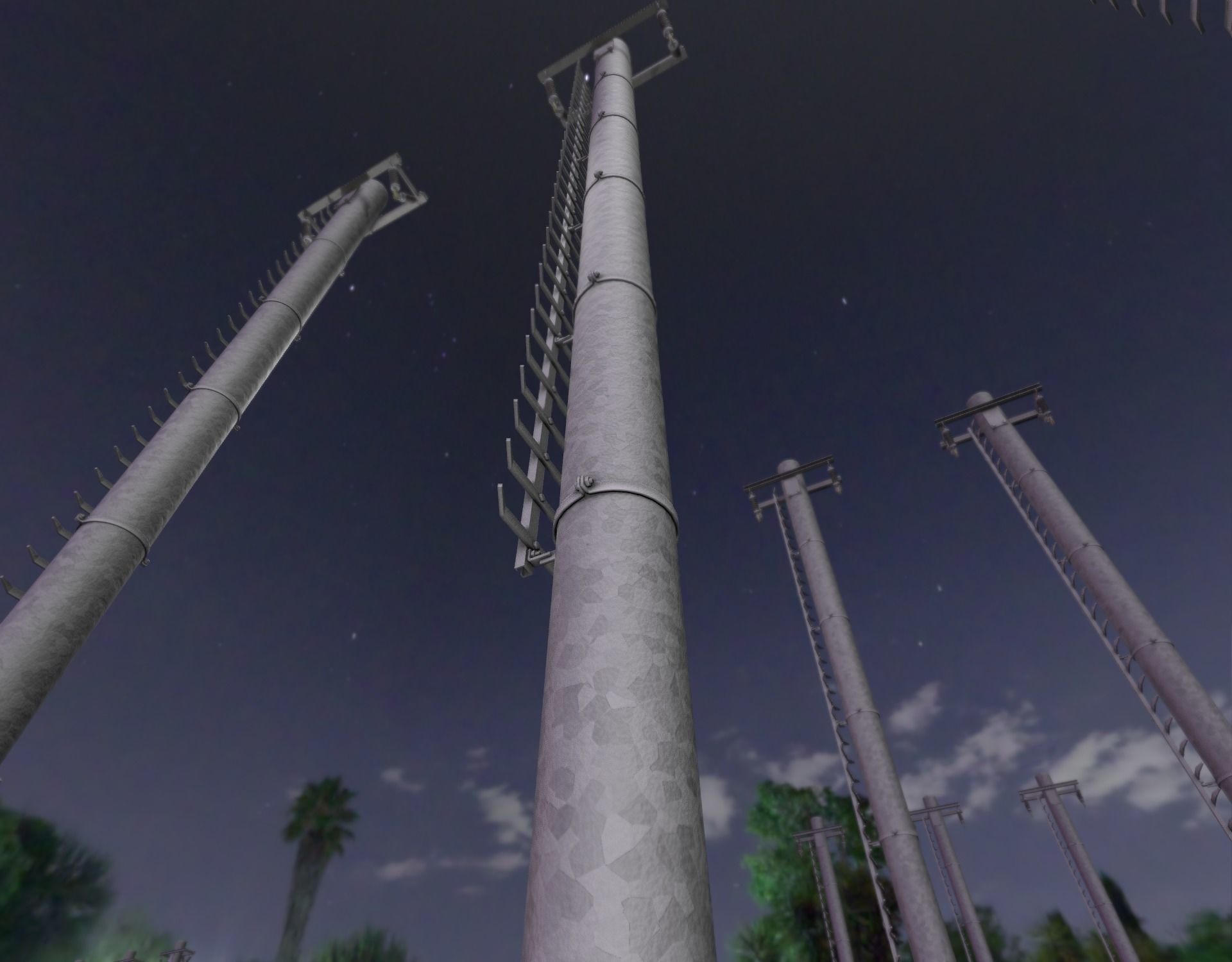 Iron Power Pole with ladder - Objekt 064 Low-poly 3D model_36