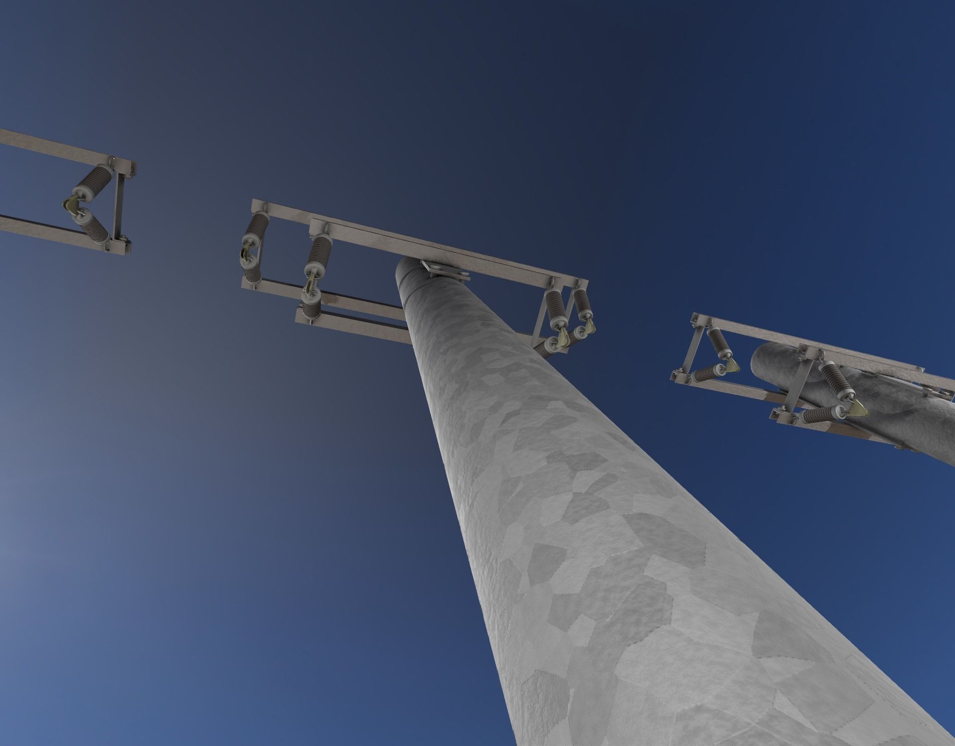 Steel power pole without ladder - Objekt  065 Low-poly 3D model_41
