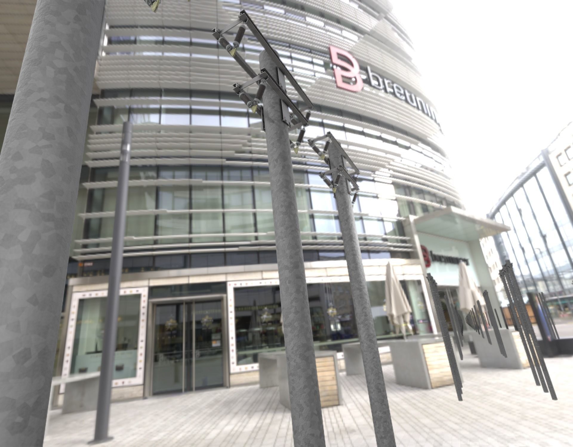 Steel power pole without ladder - Objekt  065 Low-poly 3D model_15